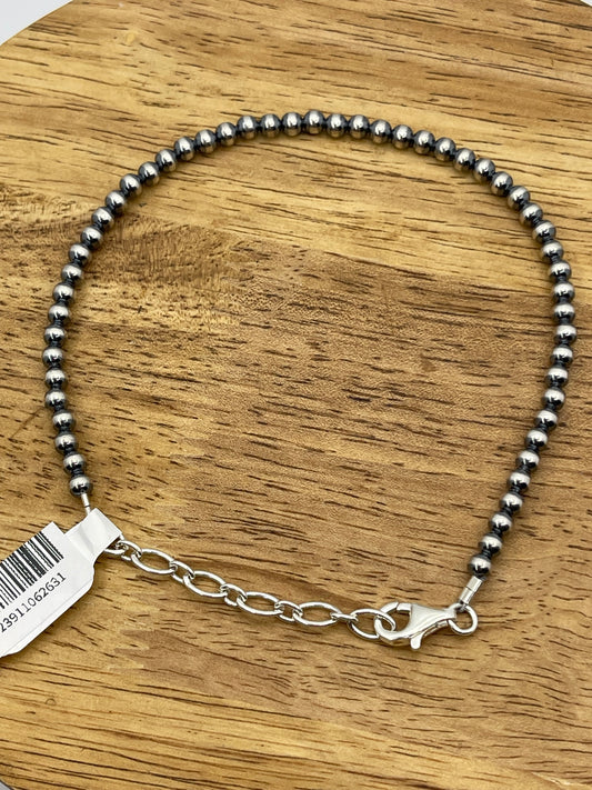 9"+2" 4mm Navajo Pearls Anklet