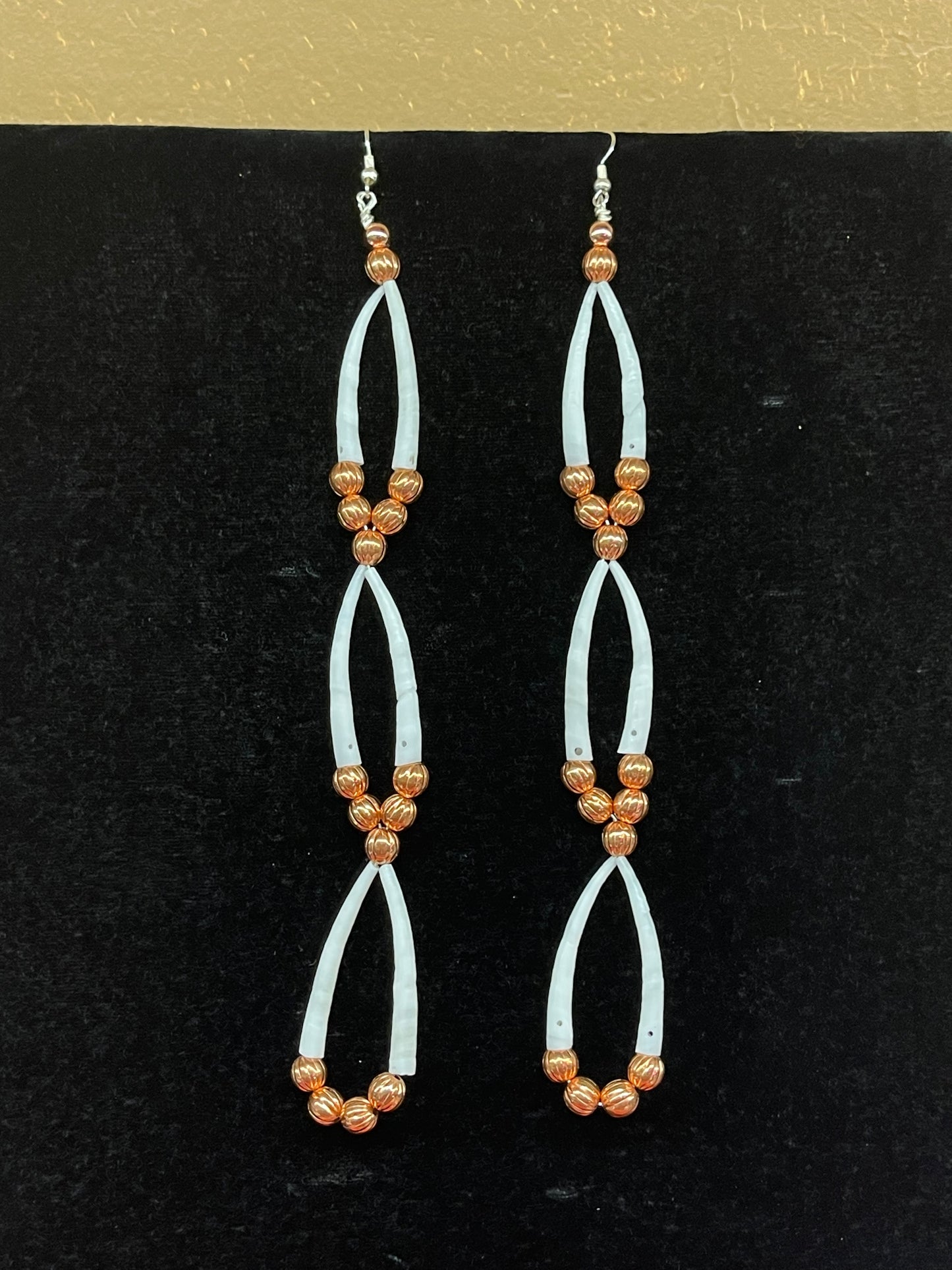 Long Shell and Beaded Earrings