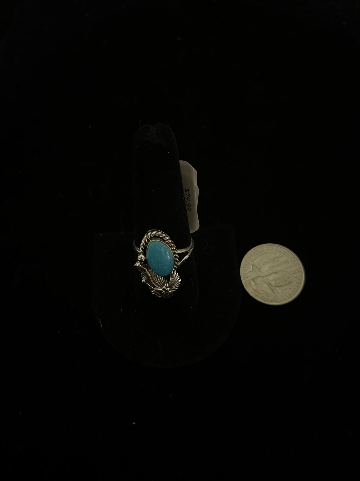 7.0 Semi Adjustable Turquoise Ring by Gwendolyn Burnside, Navajo
