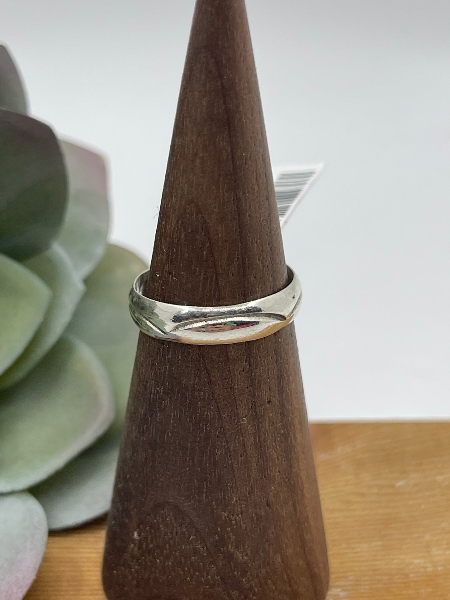 8.0 Stamped Ring Band by Gary Sandoval, Navajo