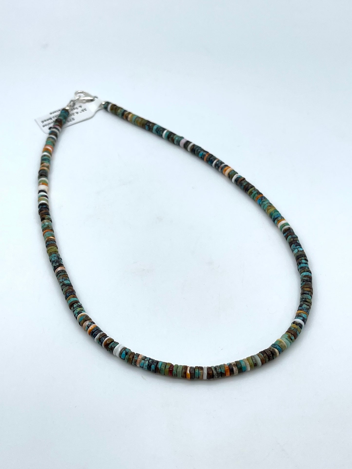 16" 4.2mm Turquoise & Spiny Heishi Bead Necklace