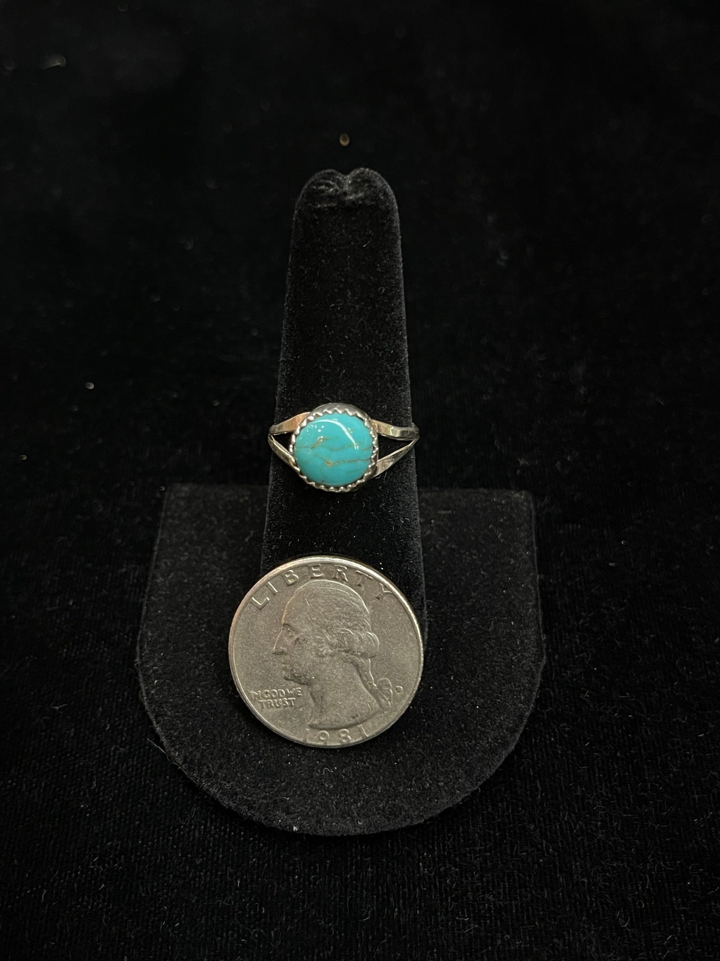 7.0 Turquoise Ring by Letricia Largo, Navajo