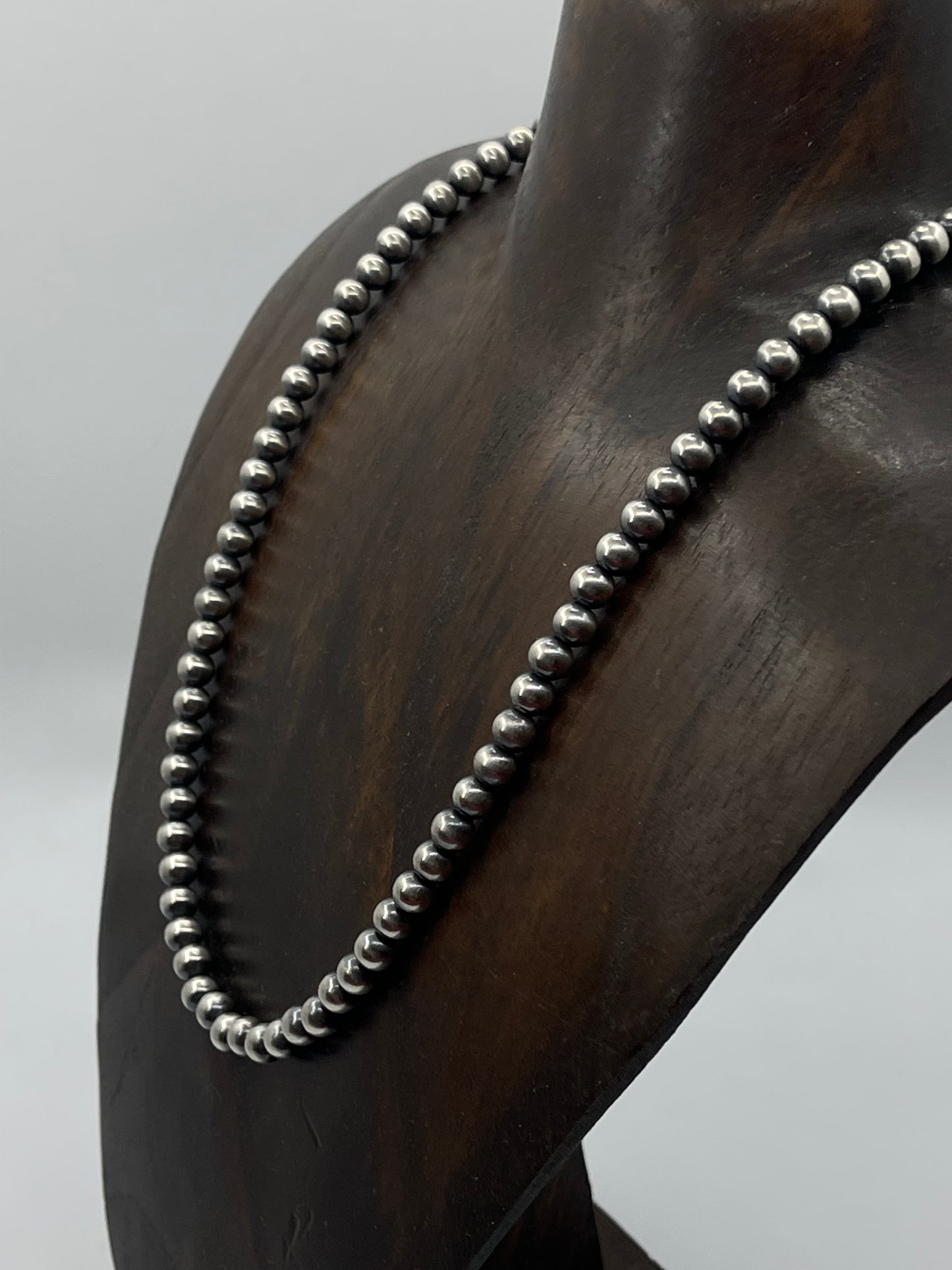 18" 6mm Handmade Navajo Pearls by Louise Joe, Navajo