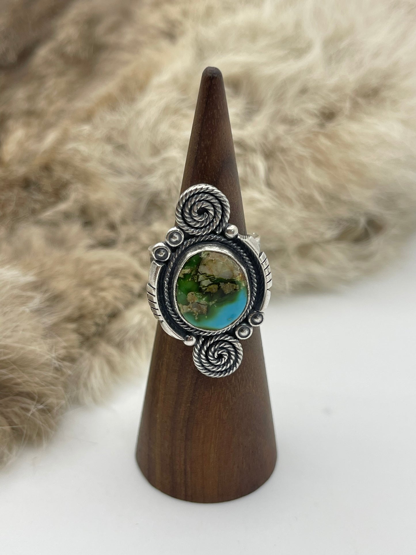 6.5 Sonoran Gold Turquoise Ring by Marita Benally, Navajo