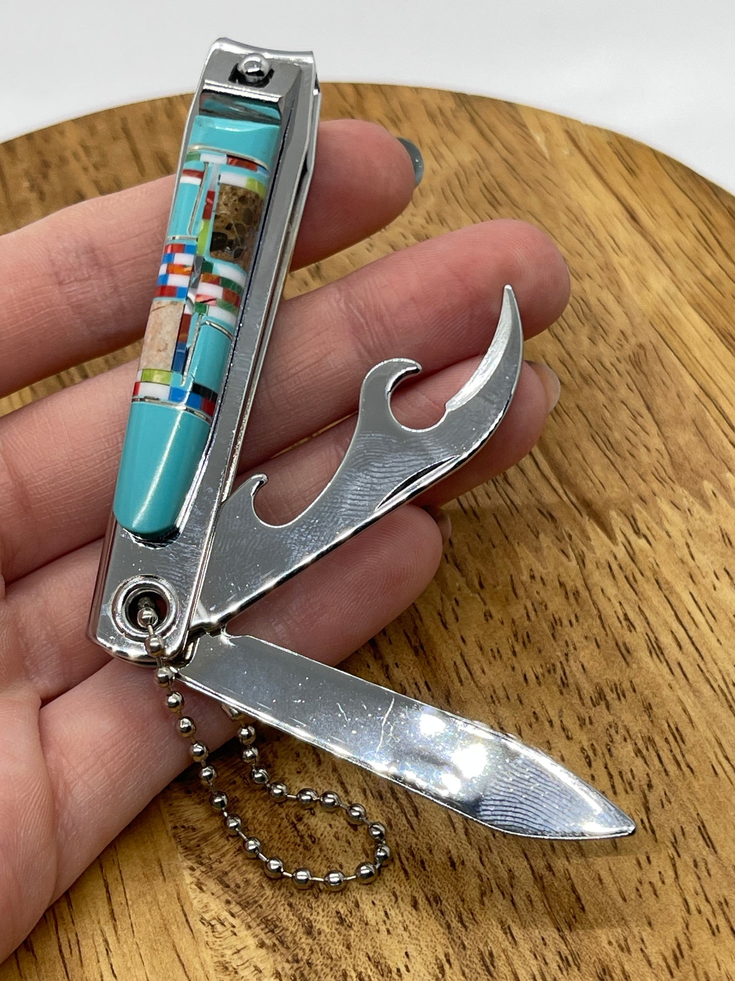 Turquoise Inlay Fingernail Clippers