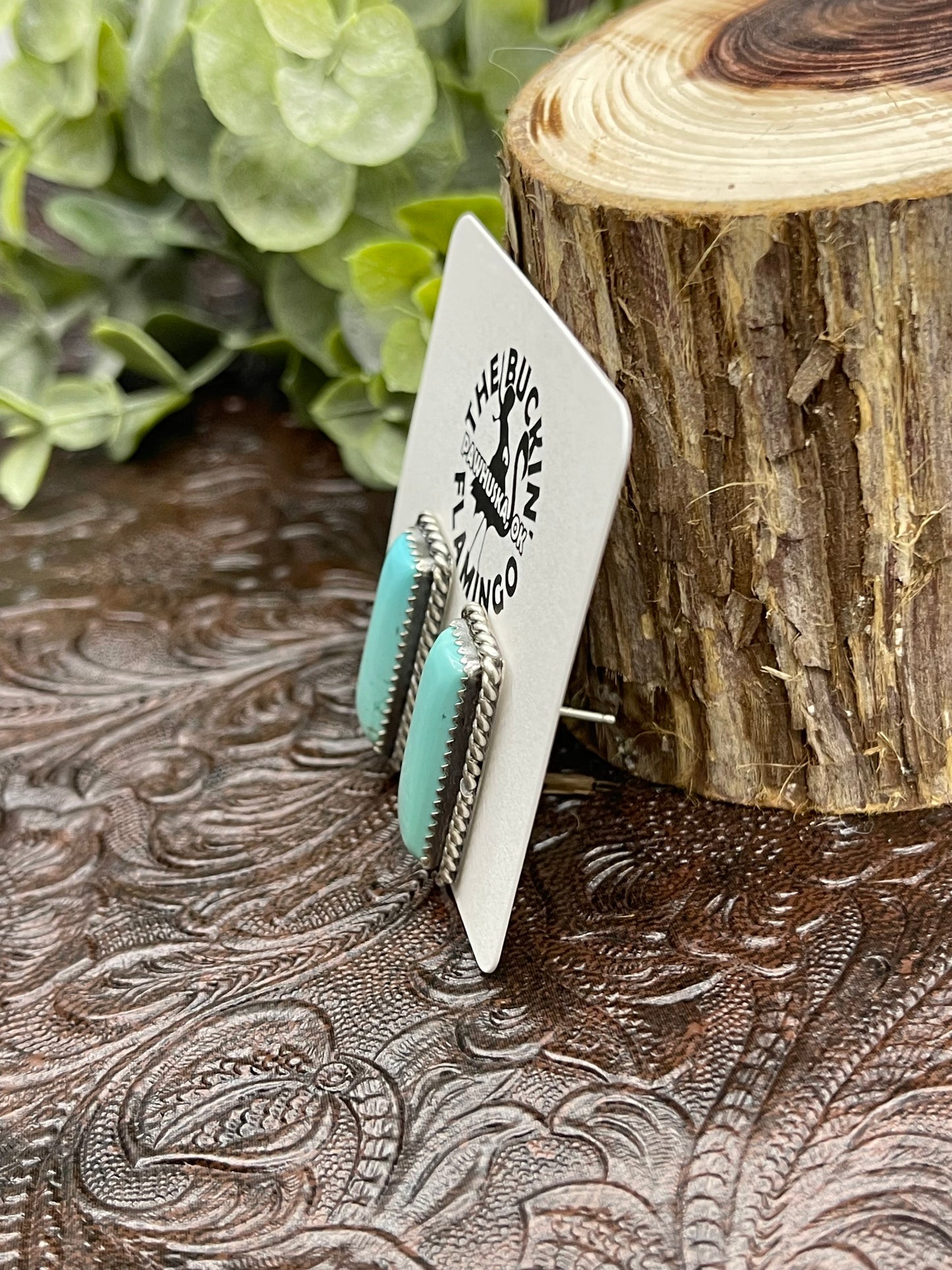 Kingman Turquoise Bar Earrings