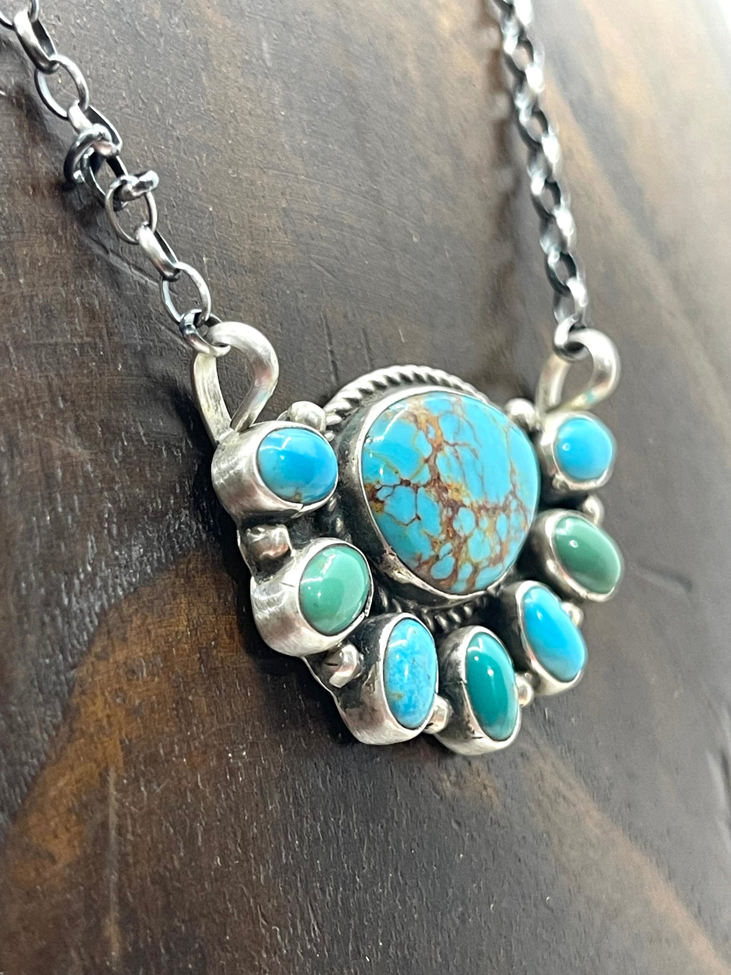 LOT 4 C 1/4 16" Half Cluster Turquoise Necklace