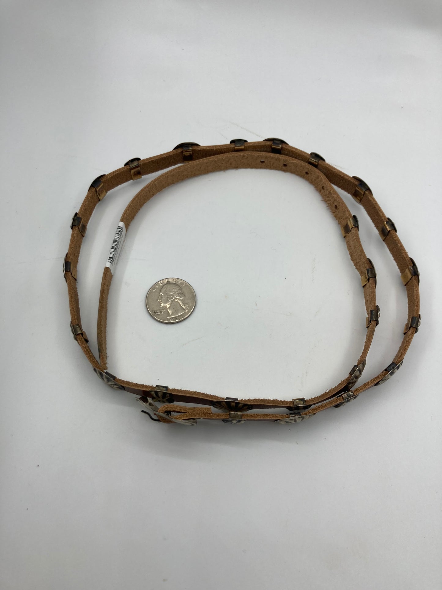 36" Leather Concho Hat Band by Joan Begay, Navajo