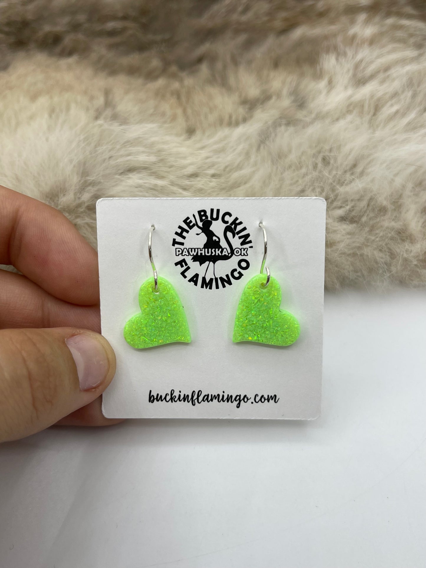 Slab Green Opal Heart on Hook