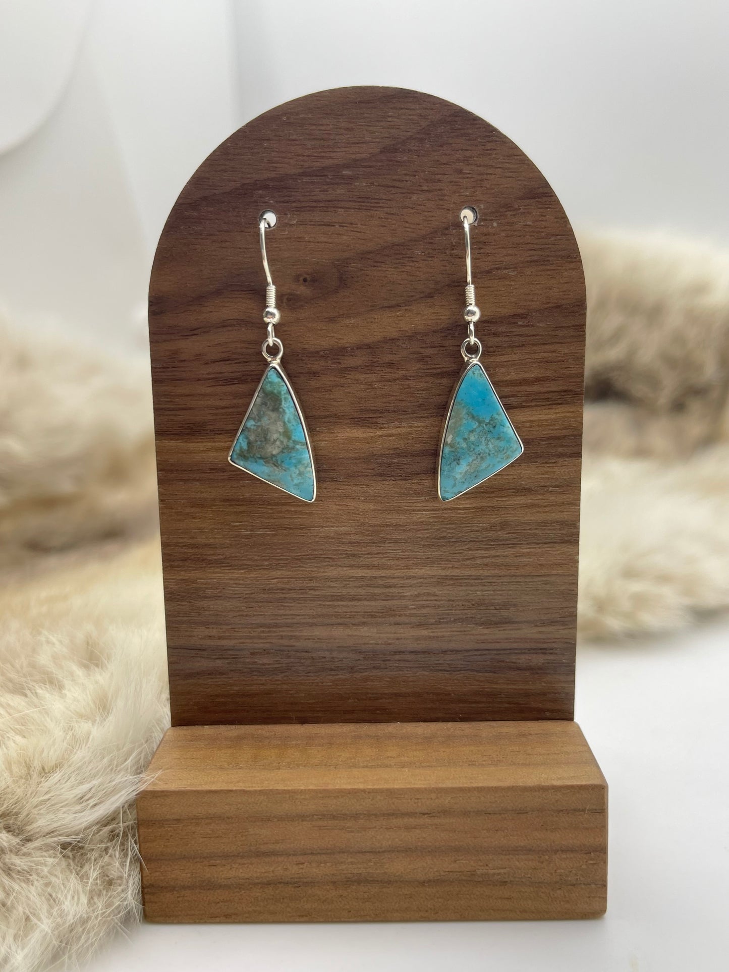 Triangular Kingman Turquoise Dangle Earrings