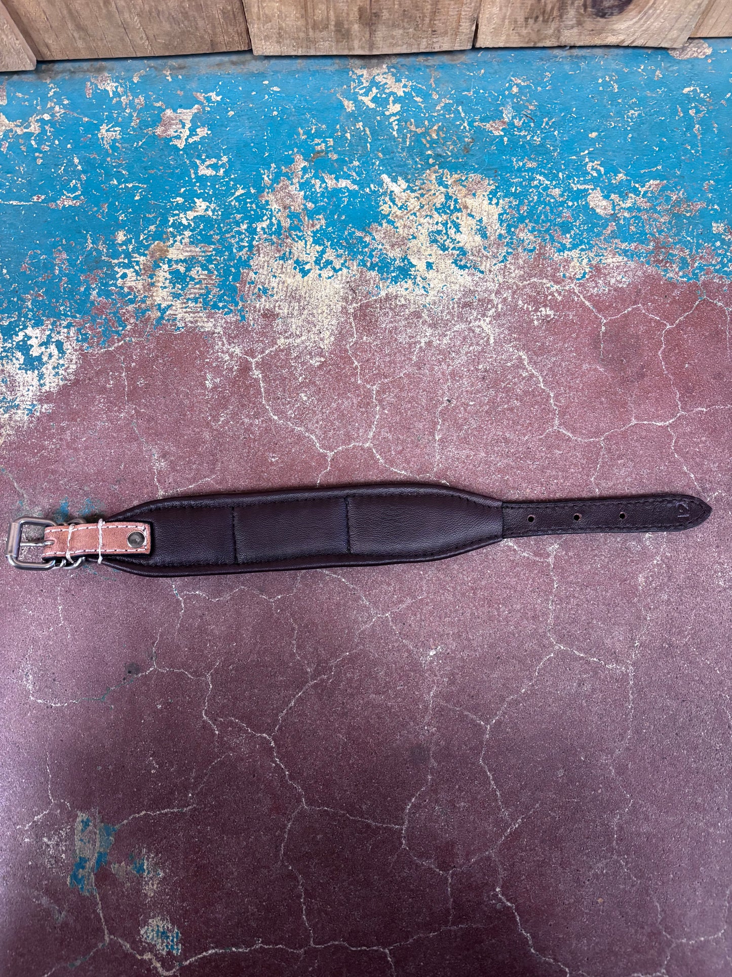 Small Diamond Beaded Leather Tooled Dog Collar