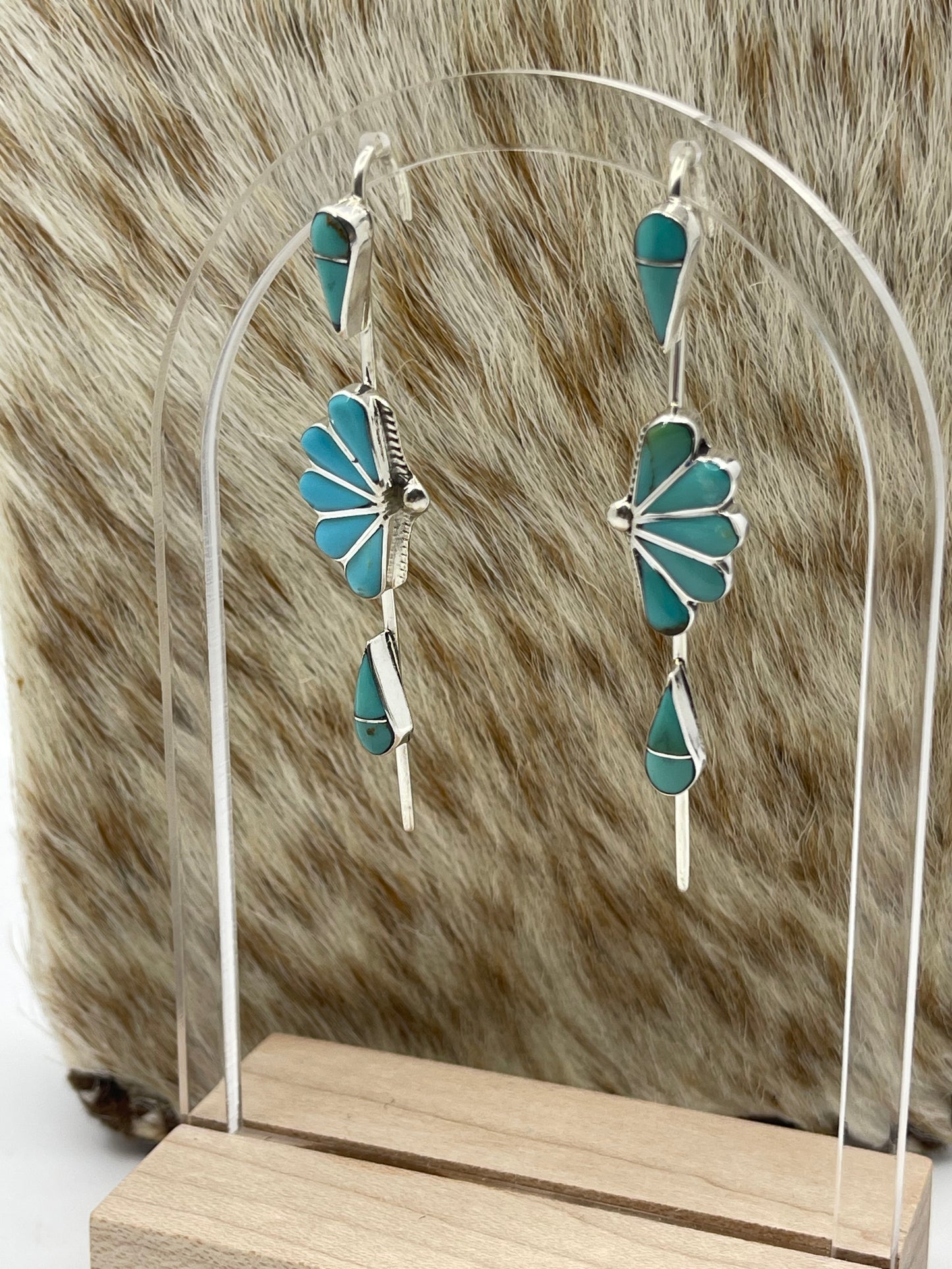 Turquoise Ear Threader by Velda Nastacio, Zuni