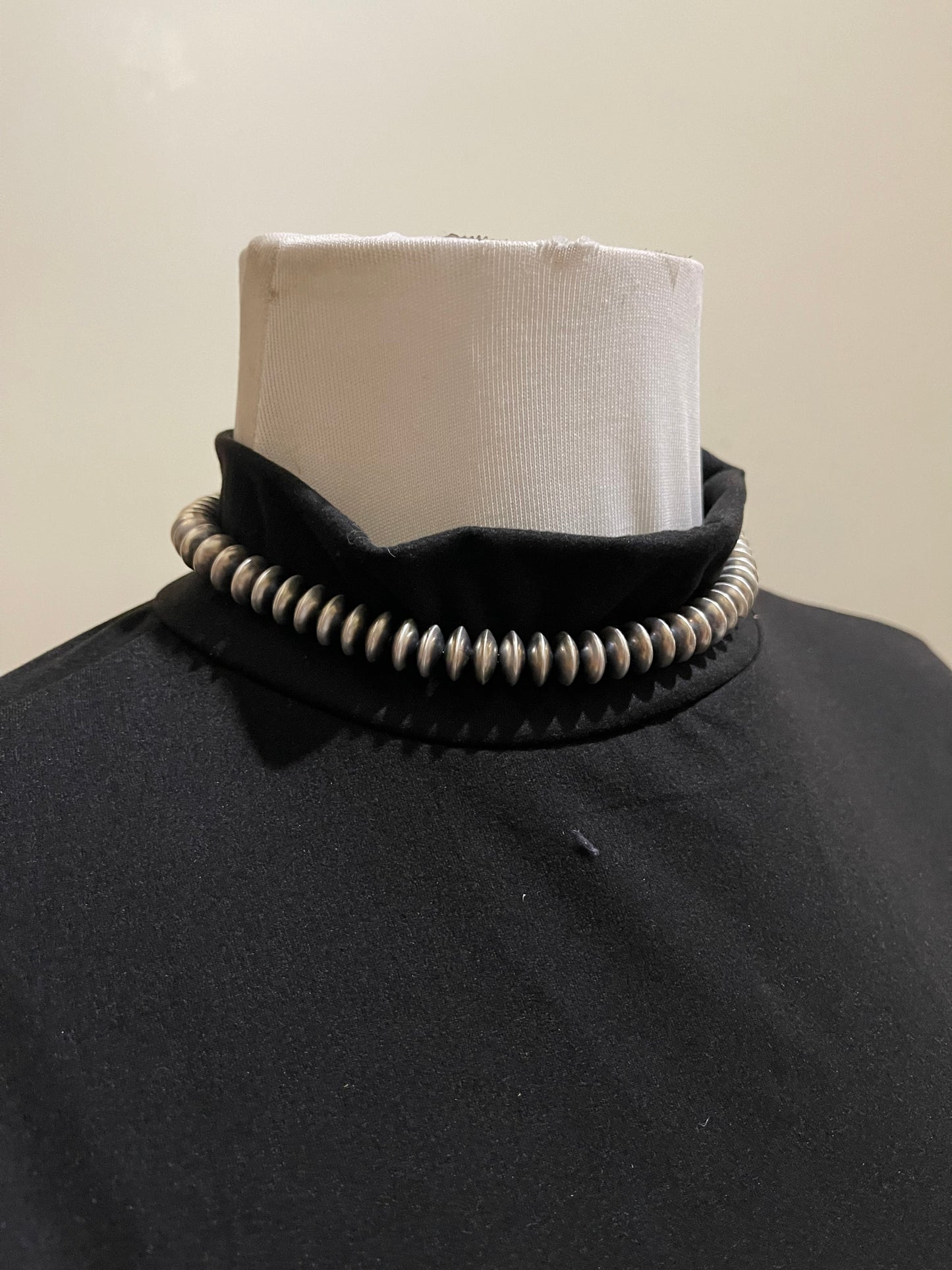 14"+3" 10mm Rondelle Navajo Pearls Necklace by Bryannen Halwood