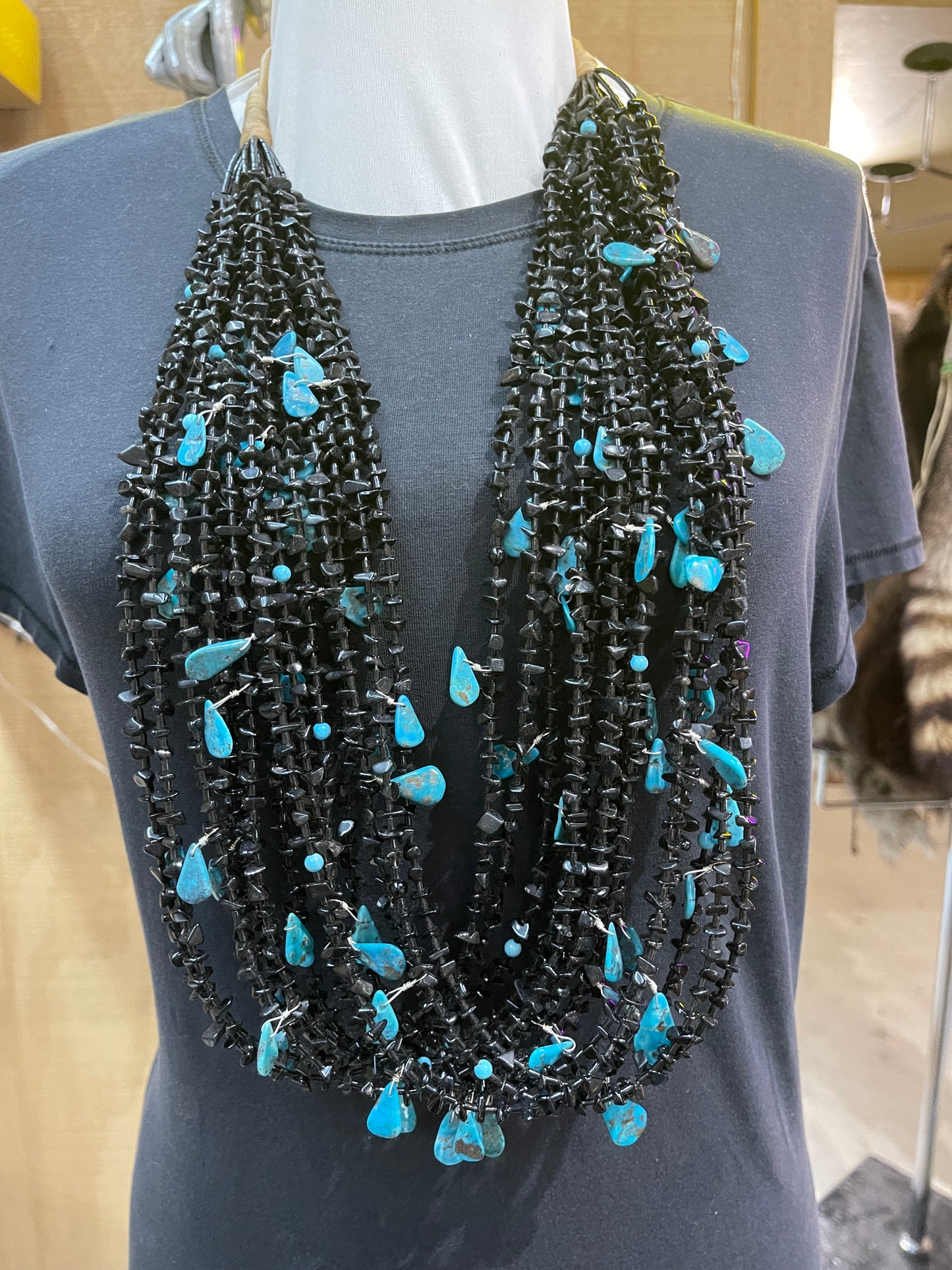 Black Onyx with Turquoise Necklace