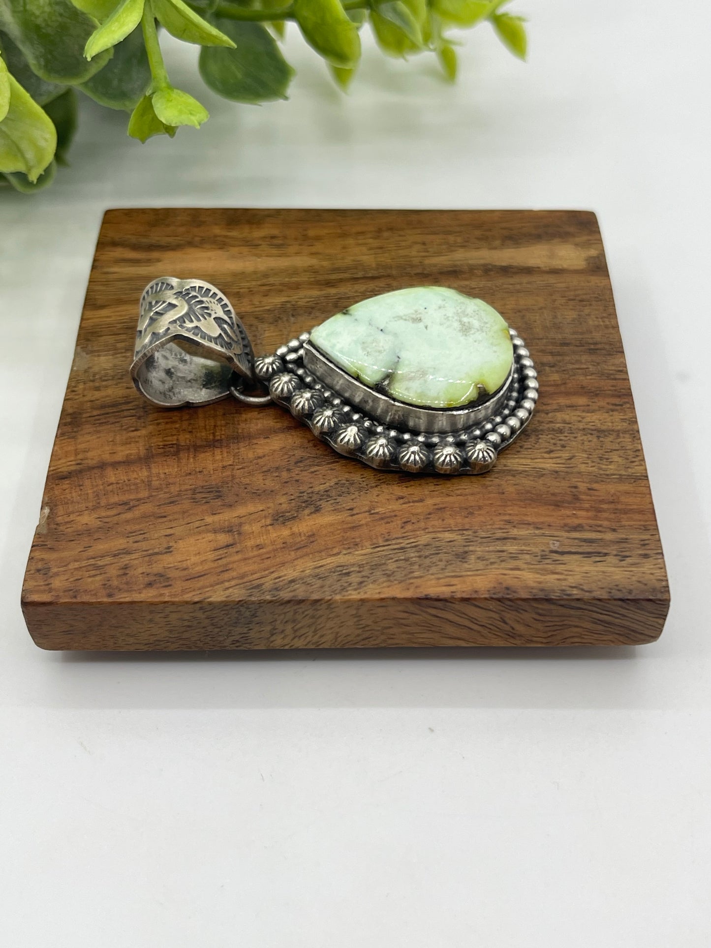 Palomino Turquoise Pendant with 10mm Bail by Jeff Largo, Navajo
