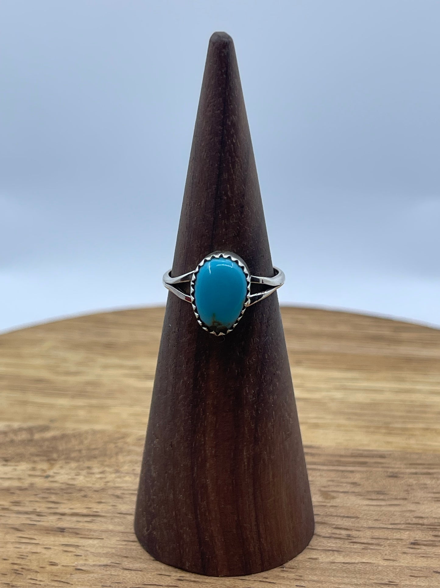 6.0 Blue Turquoise Ring by Letricia Largo, Navajo