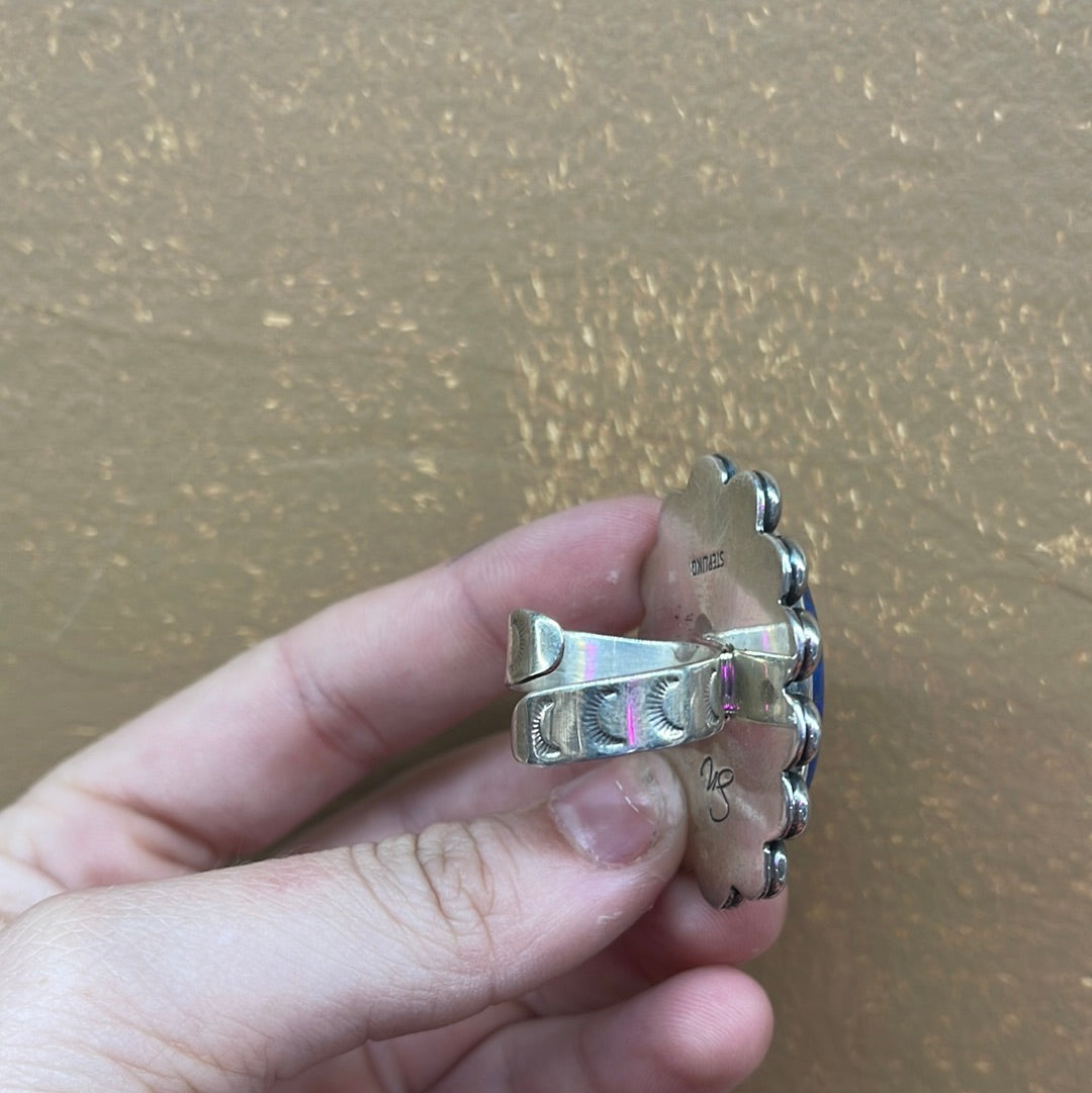 Adjustable Oval Lapis Ring