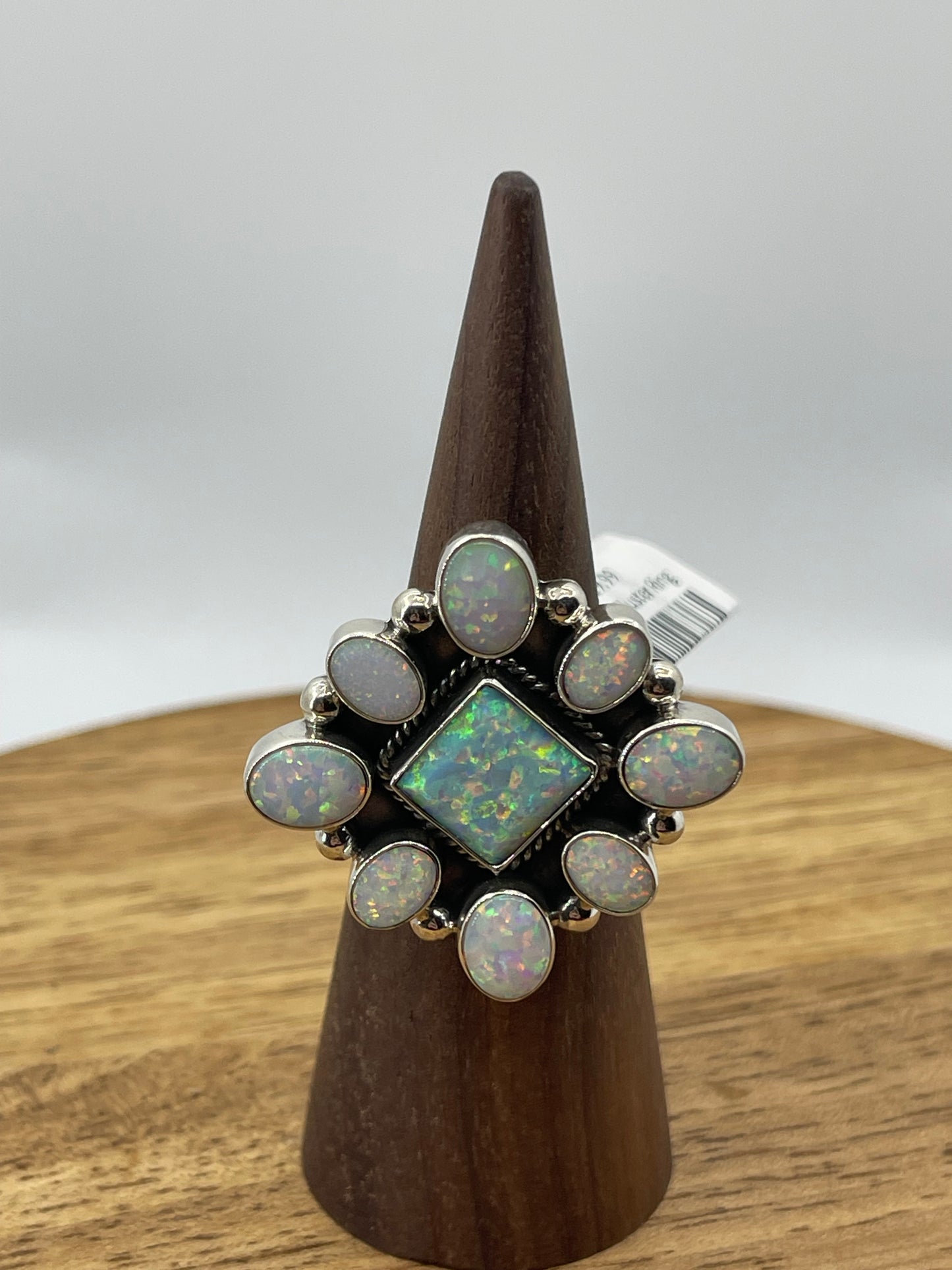 6.0 White Opal Cluster Ring