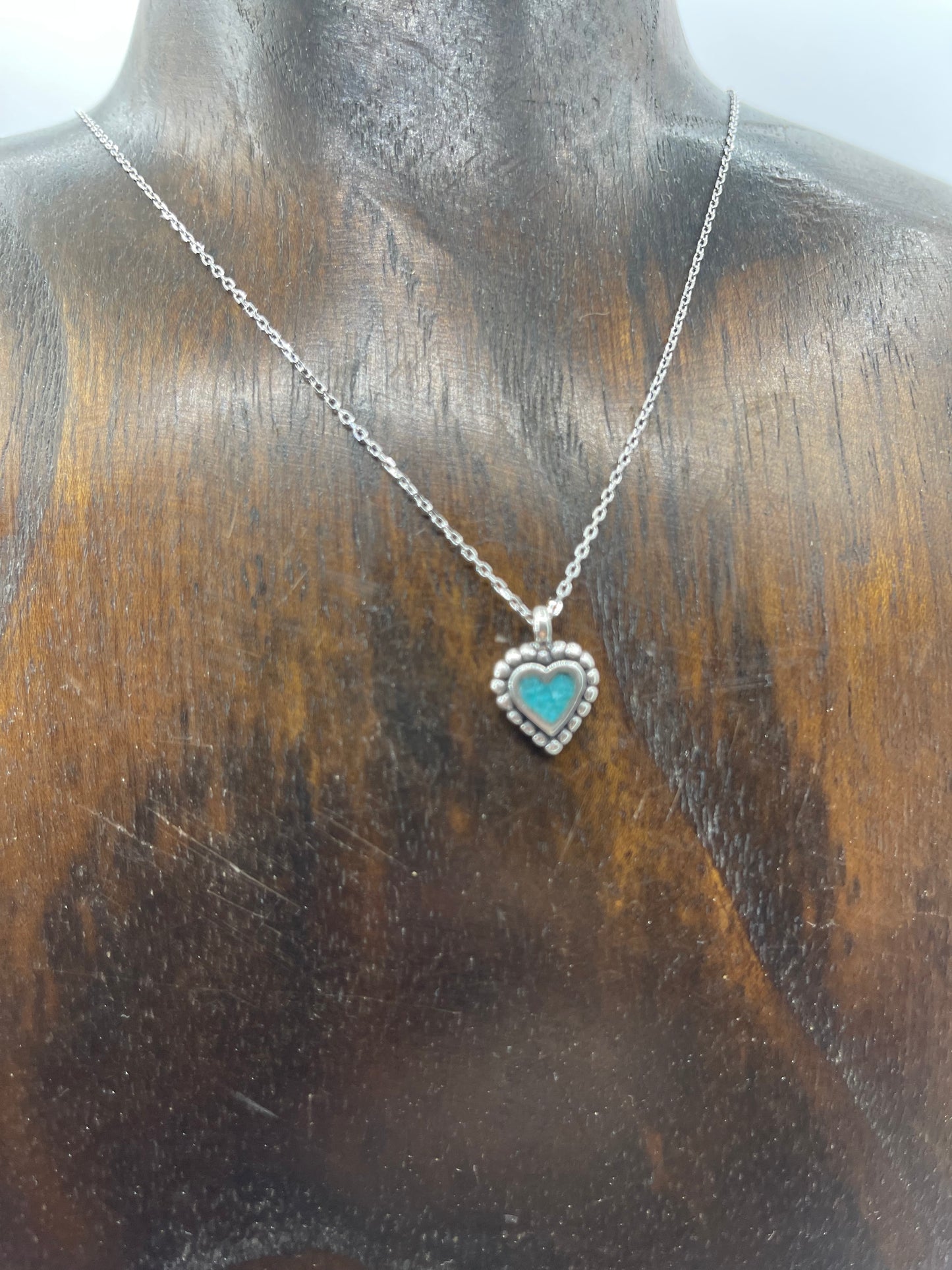 Dainty Turquoise Heart Necklace