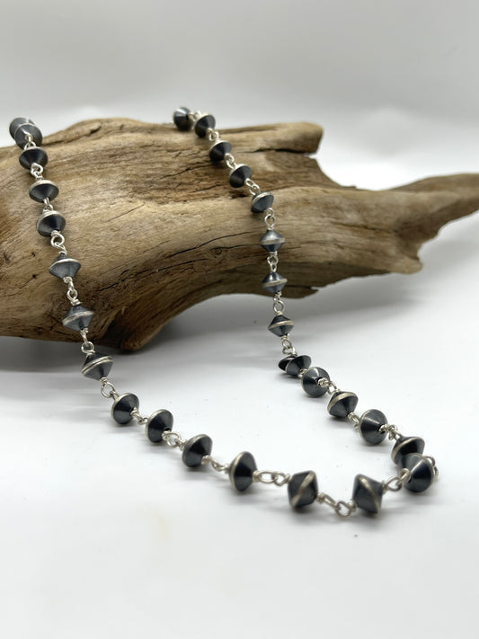 30"+2" Navajo Saucer Pearls Chain Linked Necklace