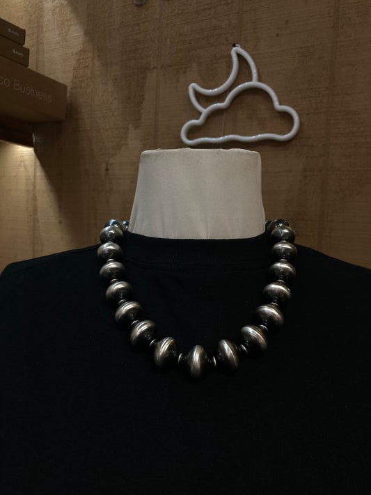 20" 7mm to 20mm Handmade Navajo Pearl Necklace by Clarissa Haley, Navajo