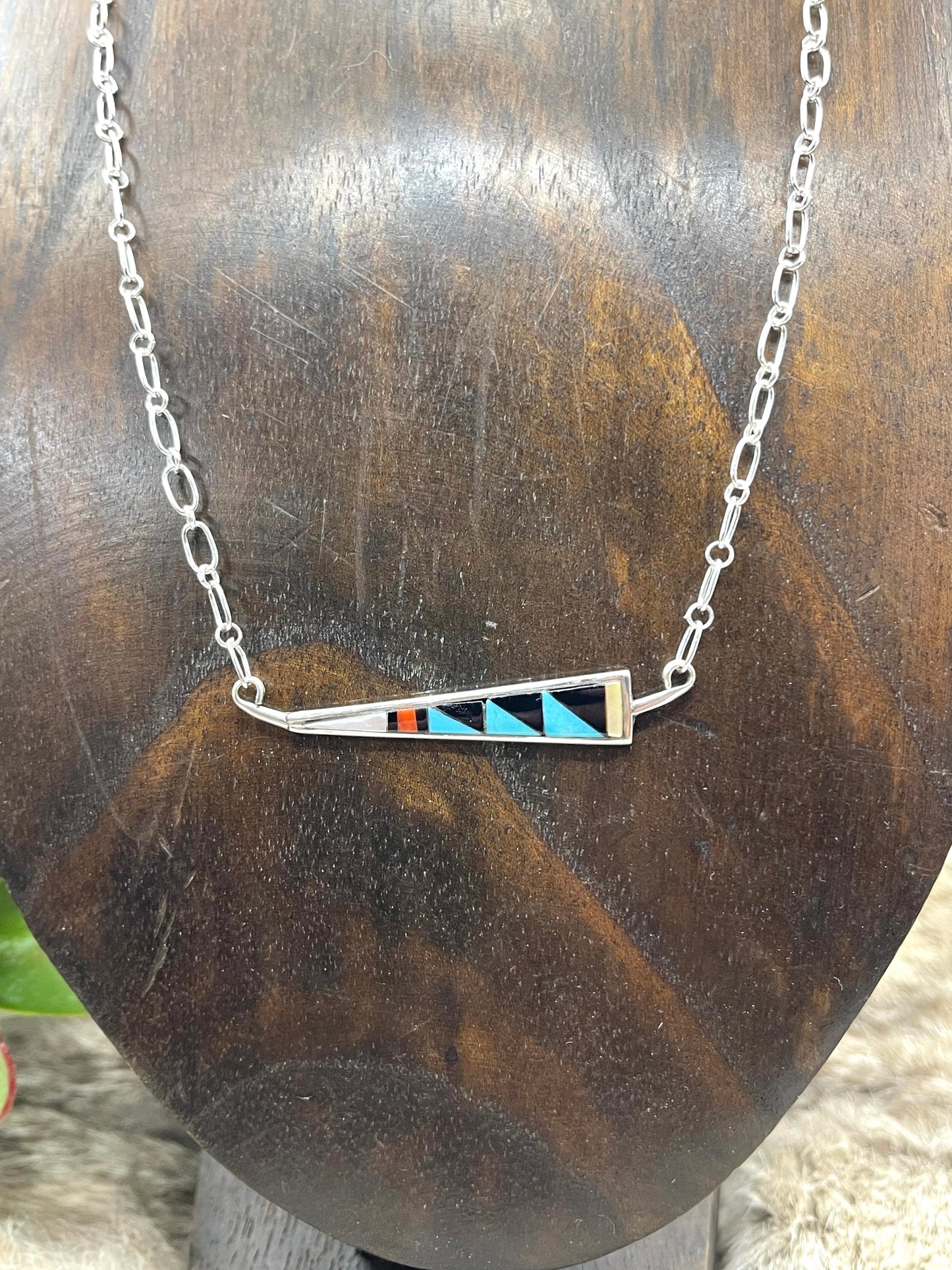 18" Inlay Necklace by Tammy Qualoo, Zuni