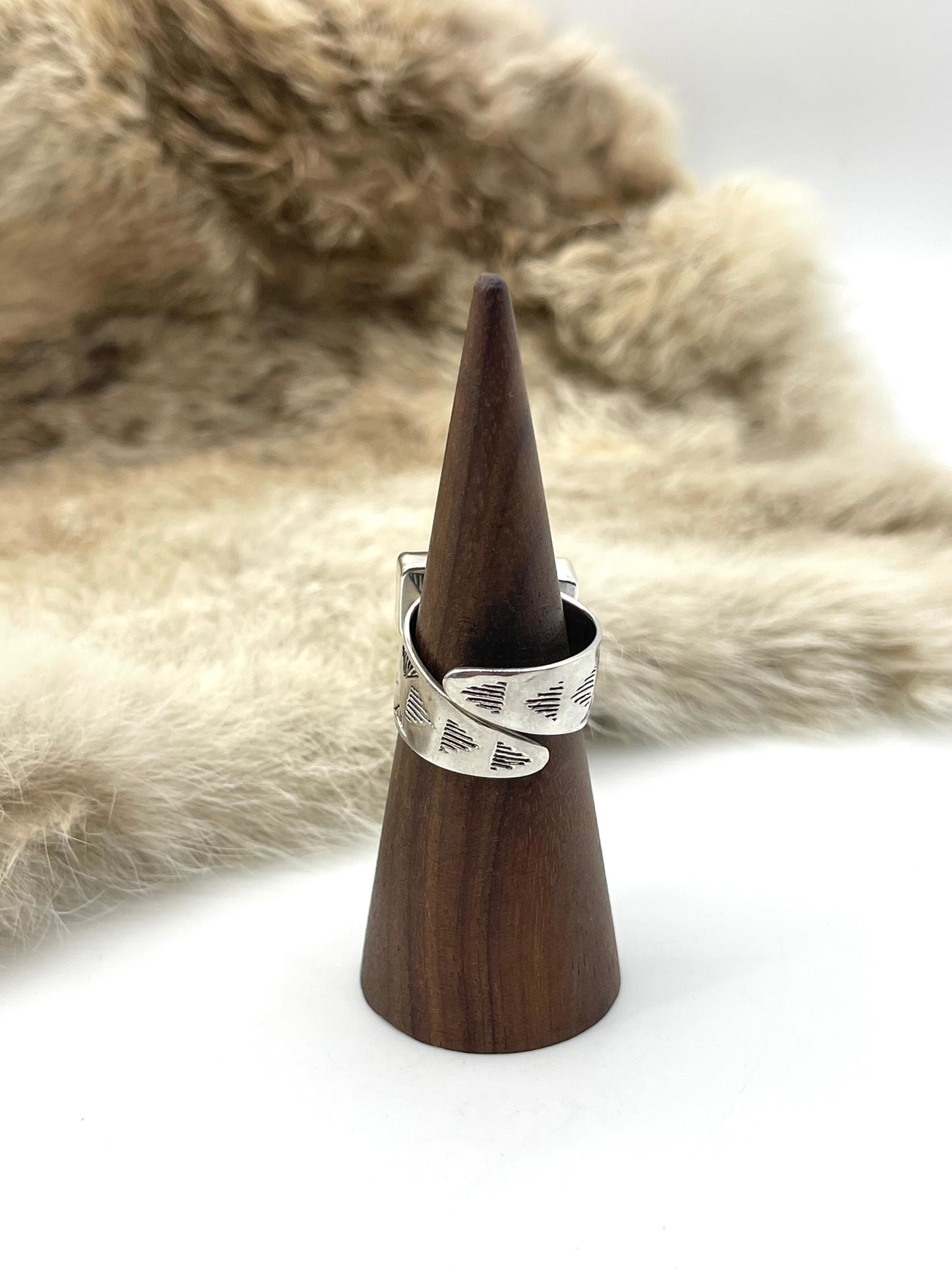 Adjustable (6.0-10.0) Kingman Turquoise Cross Ring