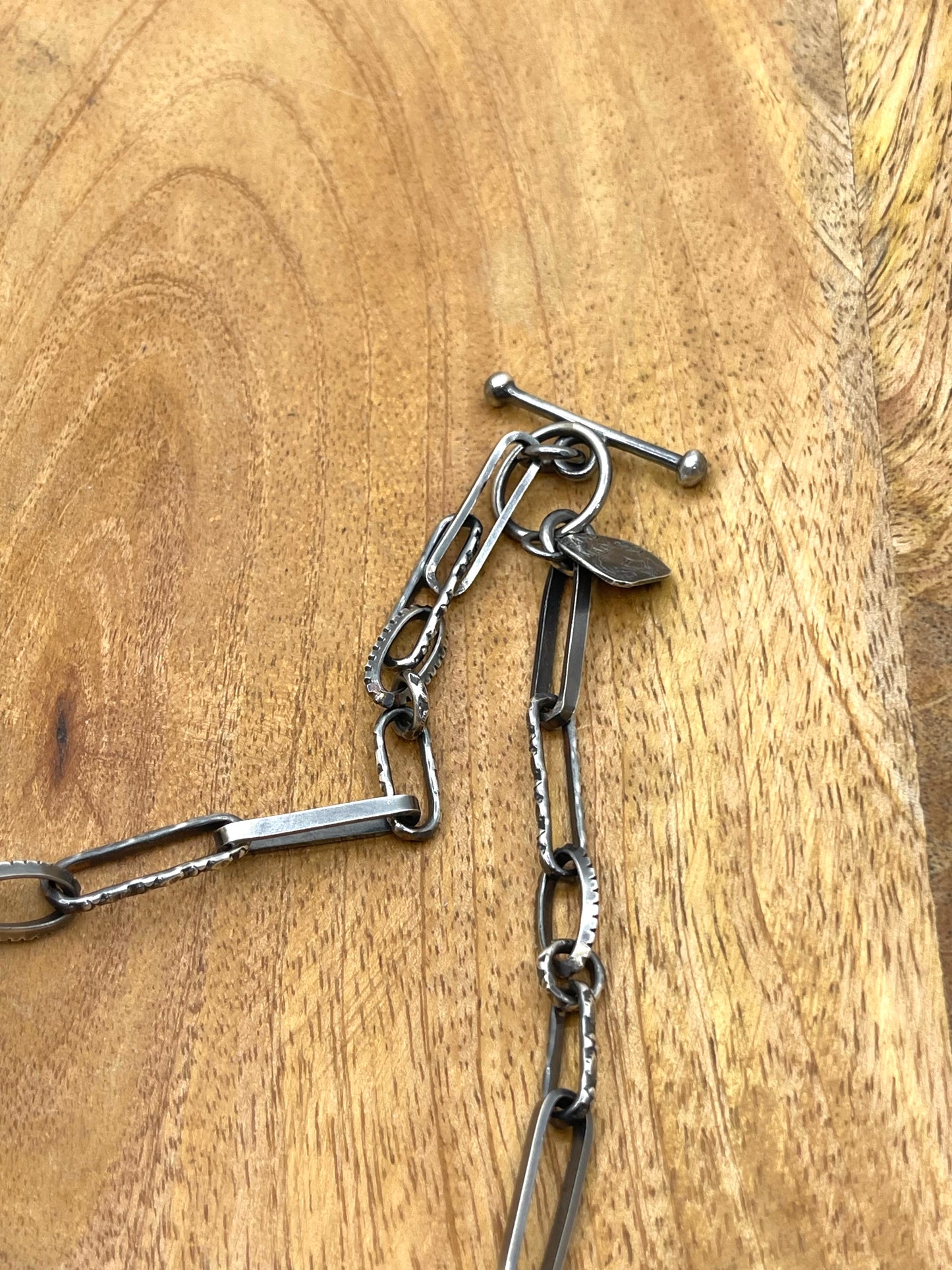 22" Turtle Association Pendant on Handmade Paperclip Chain, by Bad Bronc