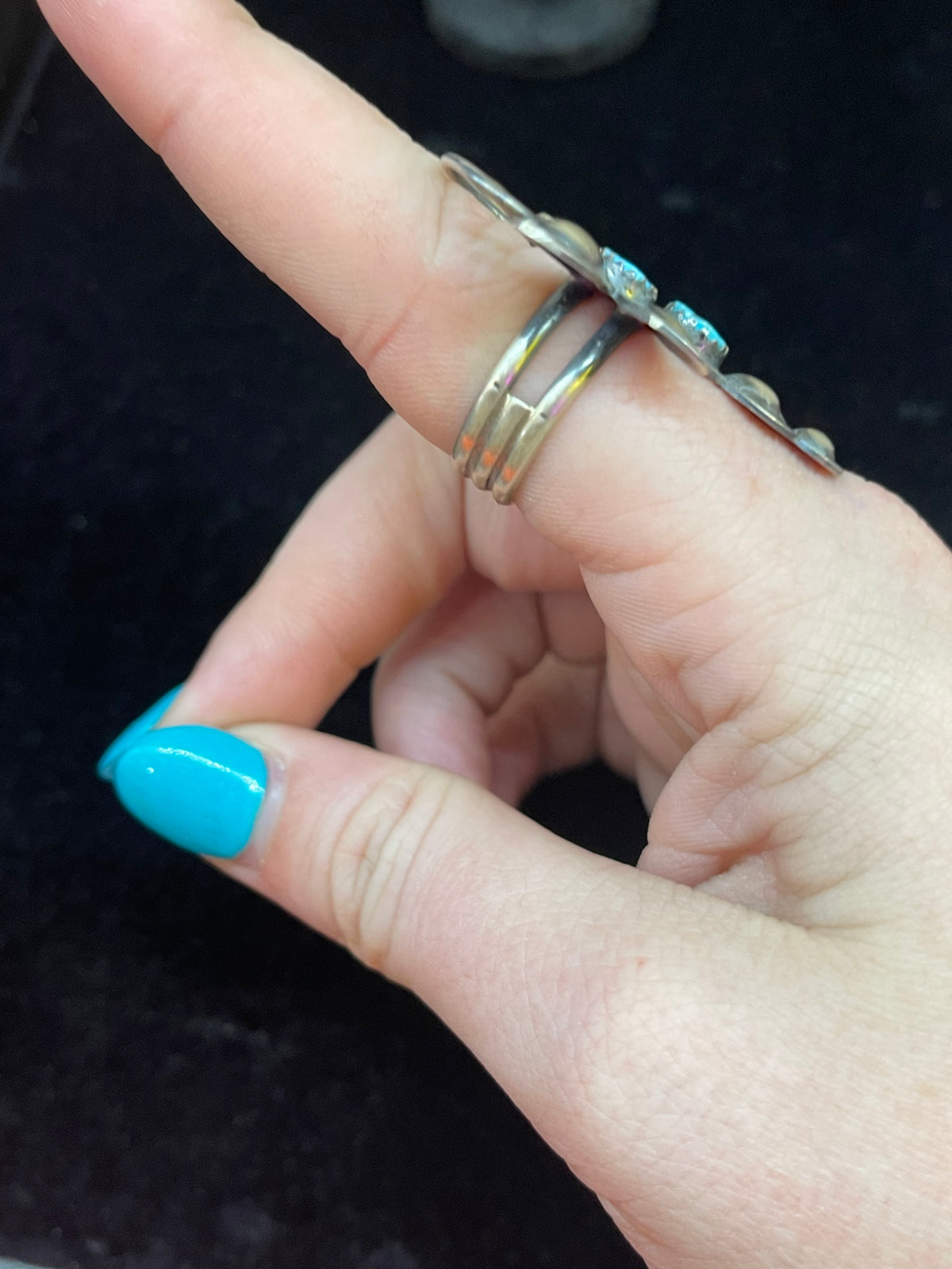 7.0 or 8.0 Butterfly or Dragonfly Ring by Tim Yazzie, Navajo