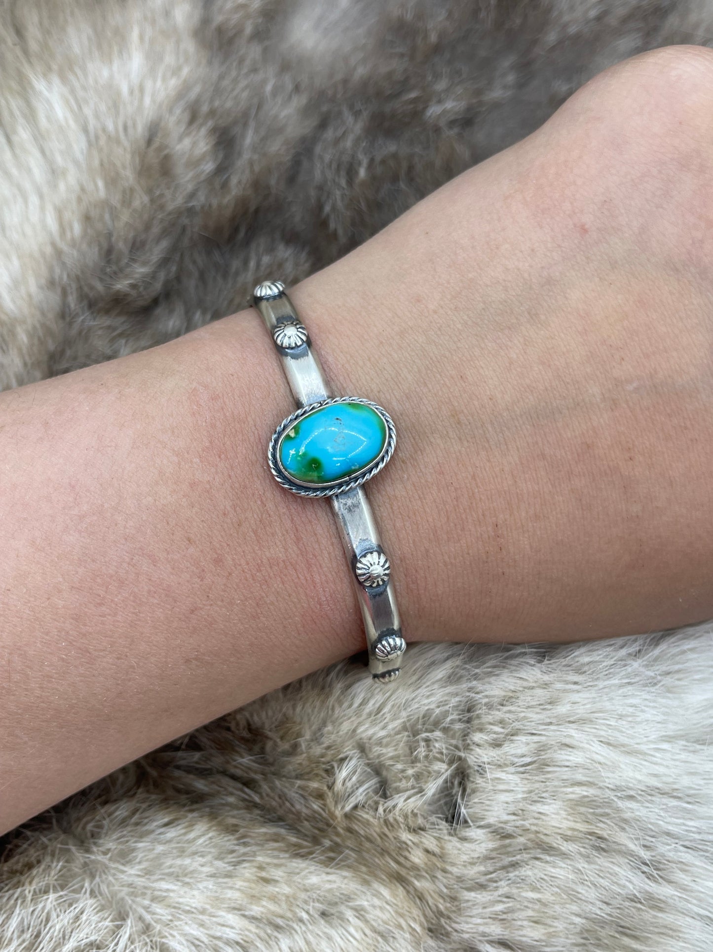 Sonoran Gold Turquoise Cuff by Samuel Yellowhair, Navajo