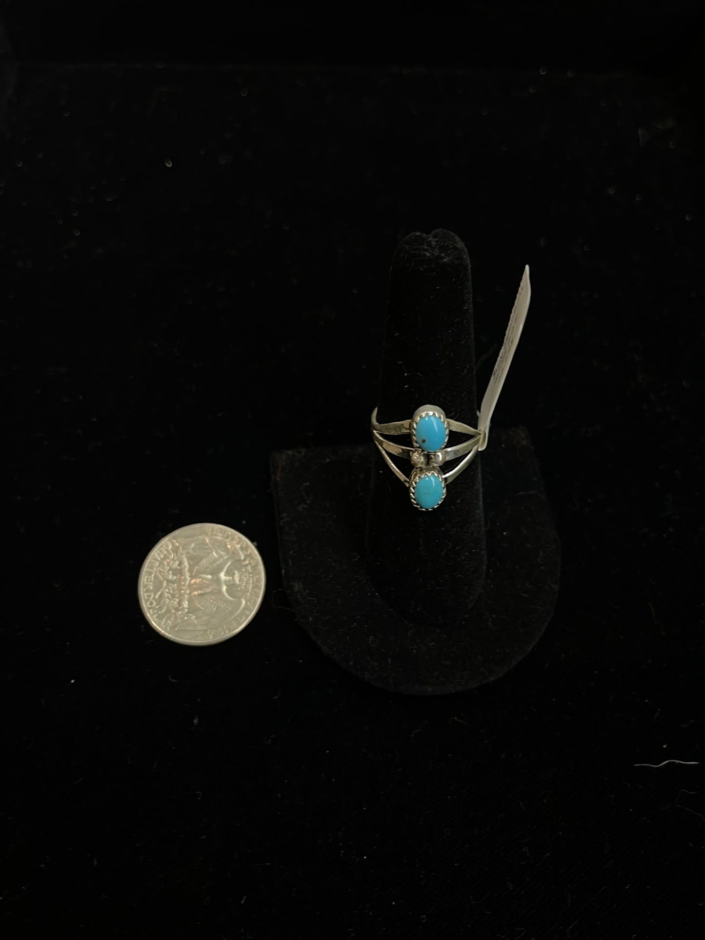 6.5 2 Stone Turquoise Ring by Begay, Navajo