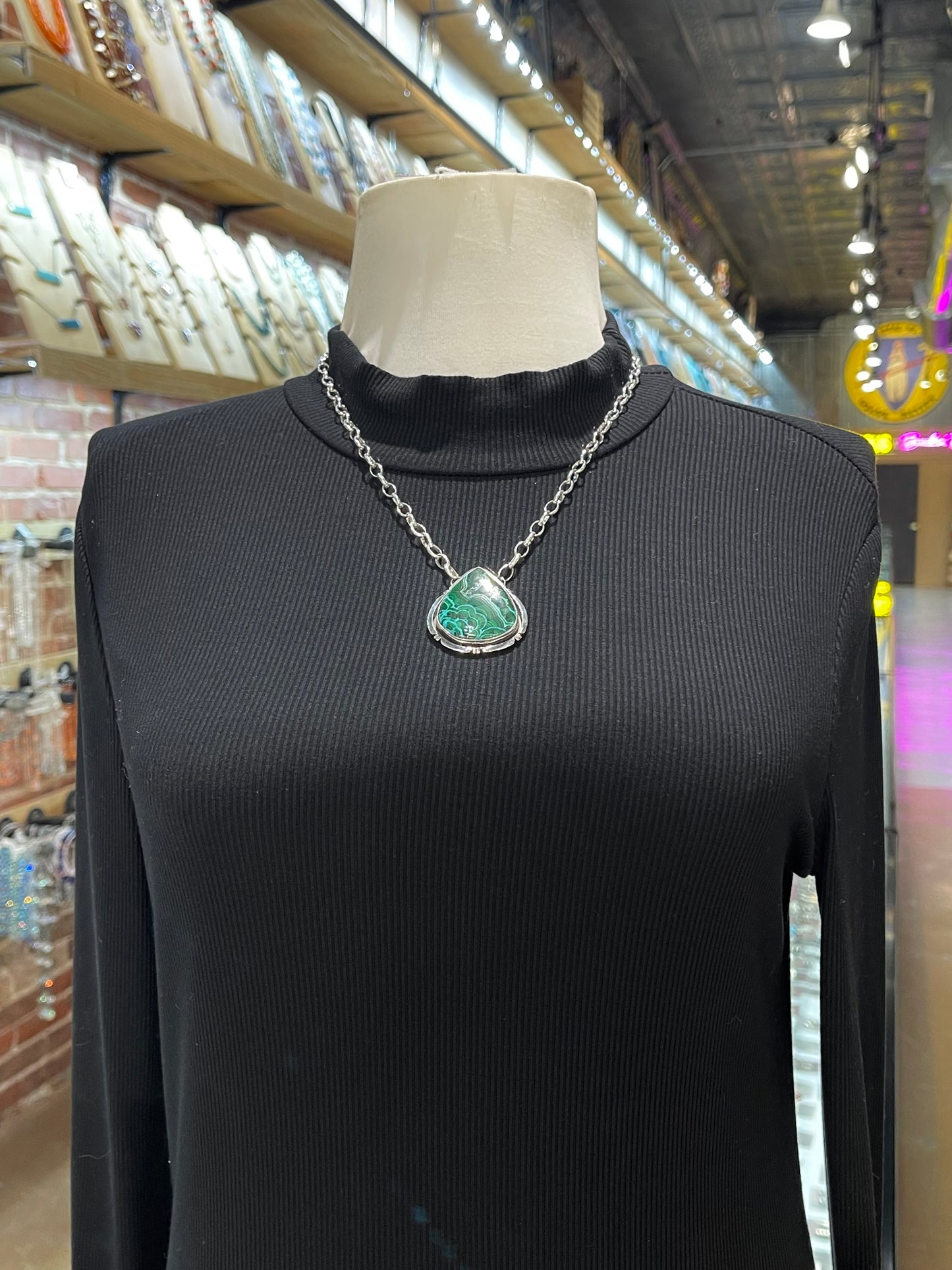 20" Chrysocolla Teardrop Necklace