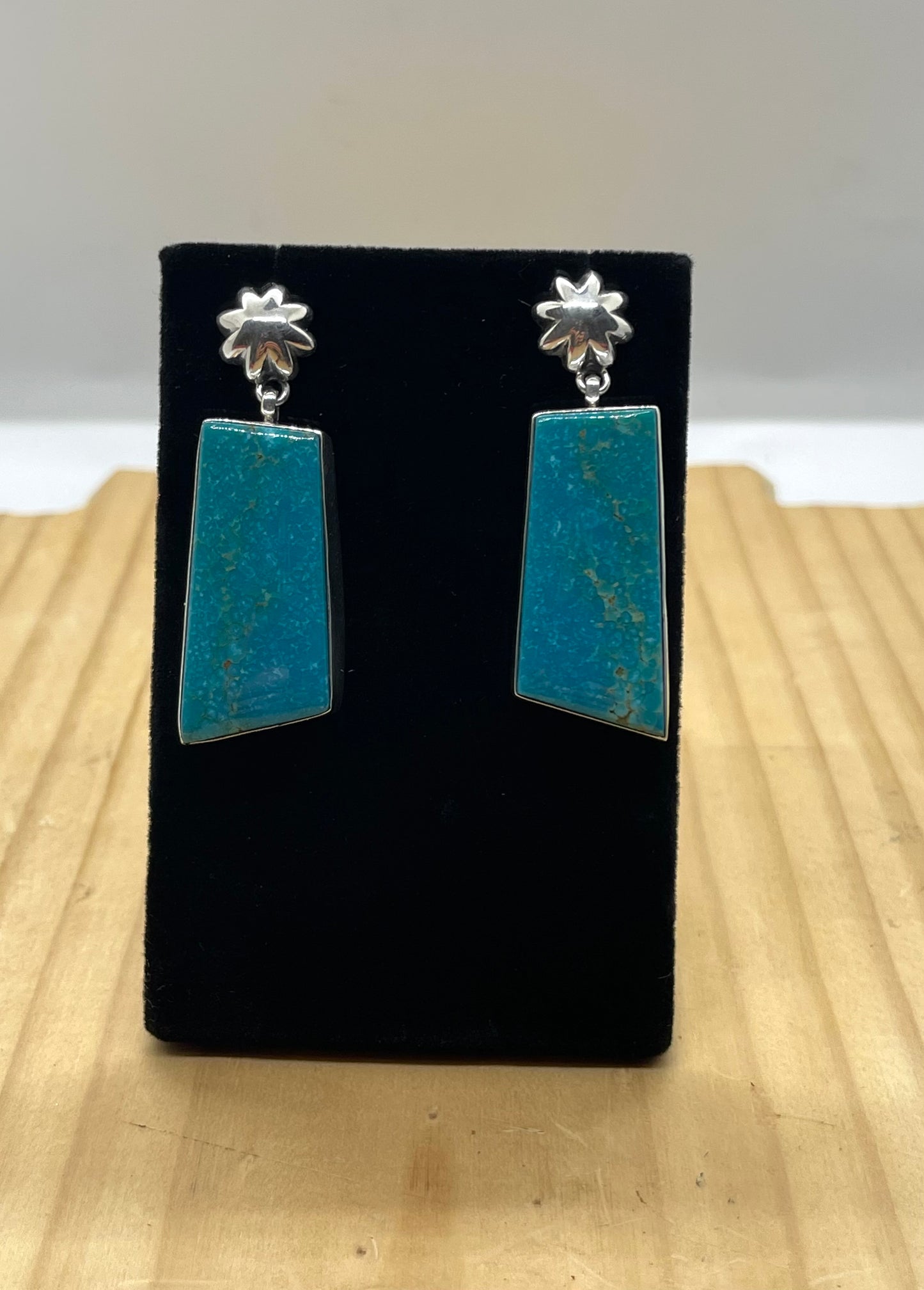 Red Skin Turquoise Post Dangle earrings by Steve Francisco, Navajo