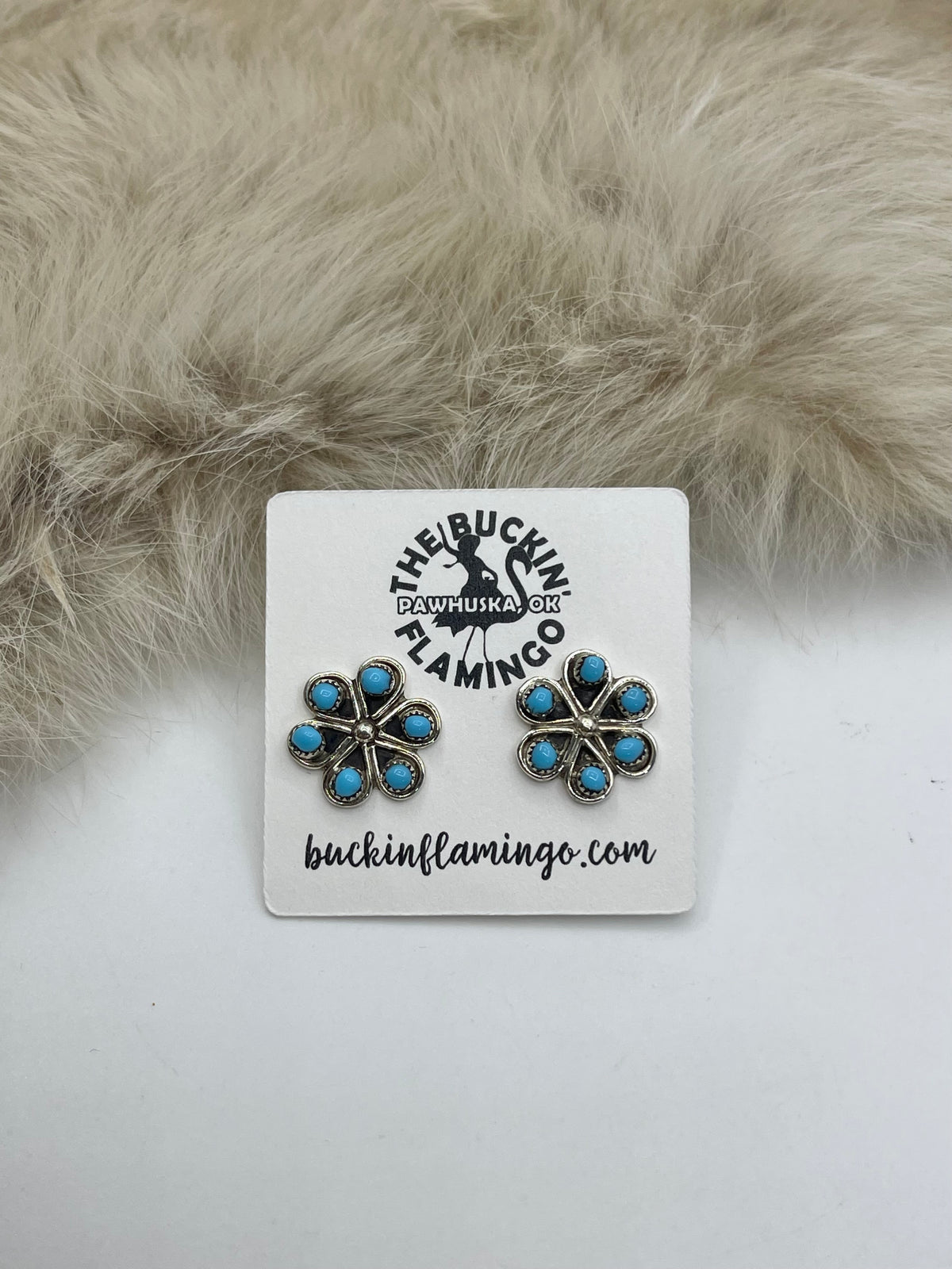 Turquoise Cluster Earrings Zuni Artist