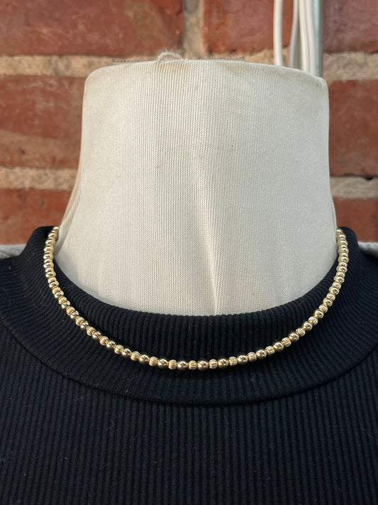 16"+2" 4mm 14k Gold Filled Beaded Necklace