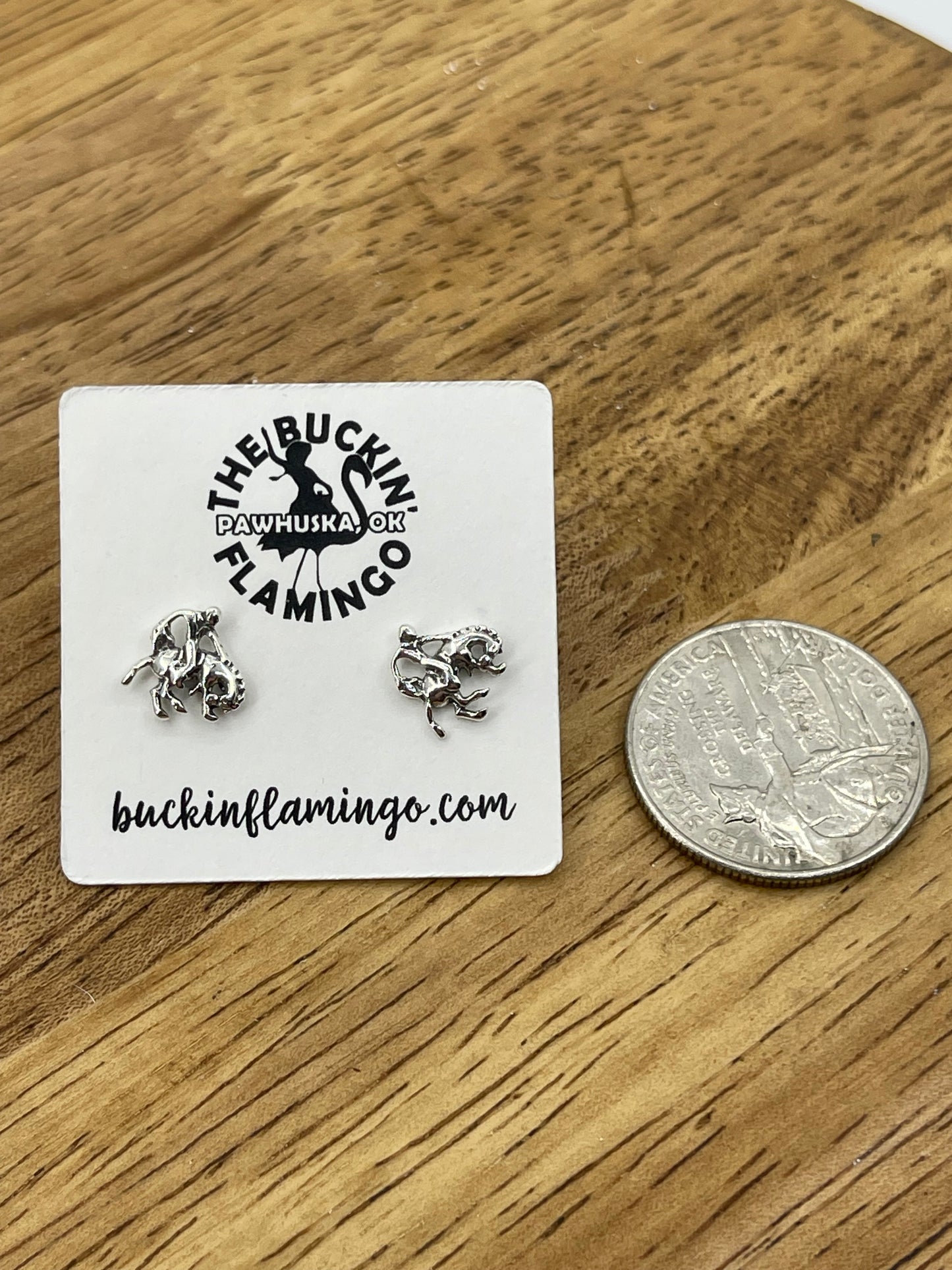 Sterling Silver Bucking Horse Stud Post Earrings