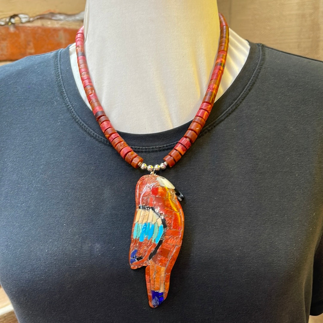 Handmade Inlay Beads and Inlaid Parrots
