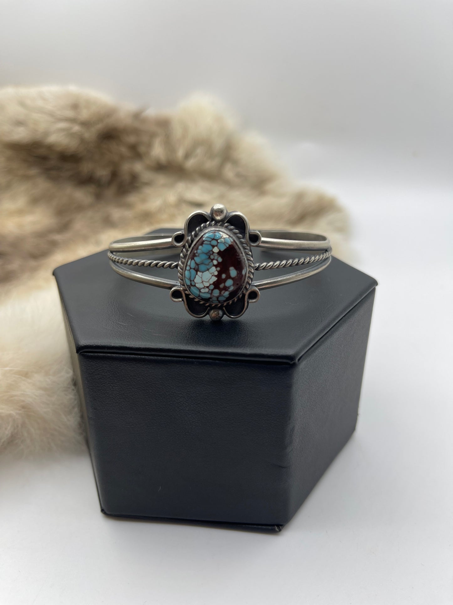 5.5”-7.25” Golden Hills Turquoise Cuff by Thompson Piaso, Navajo