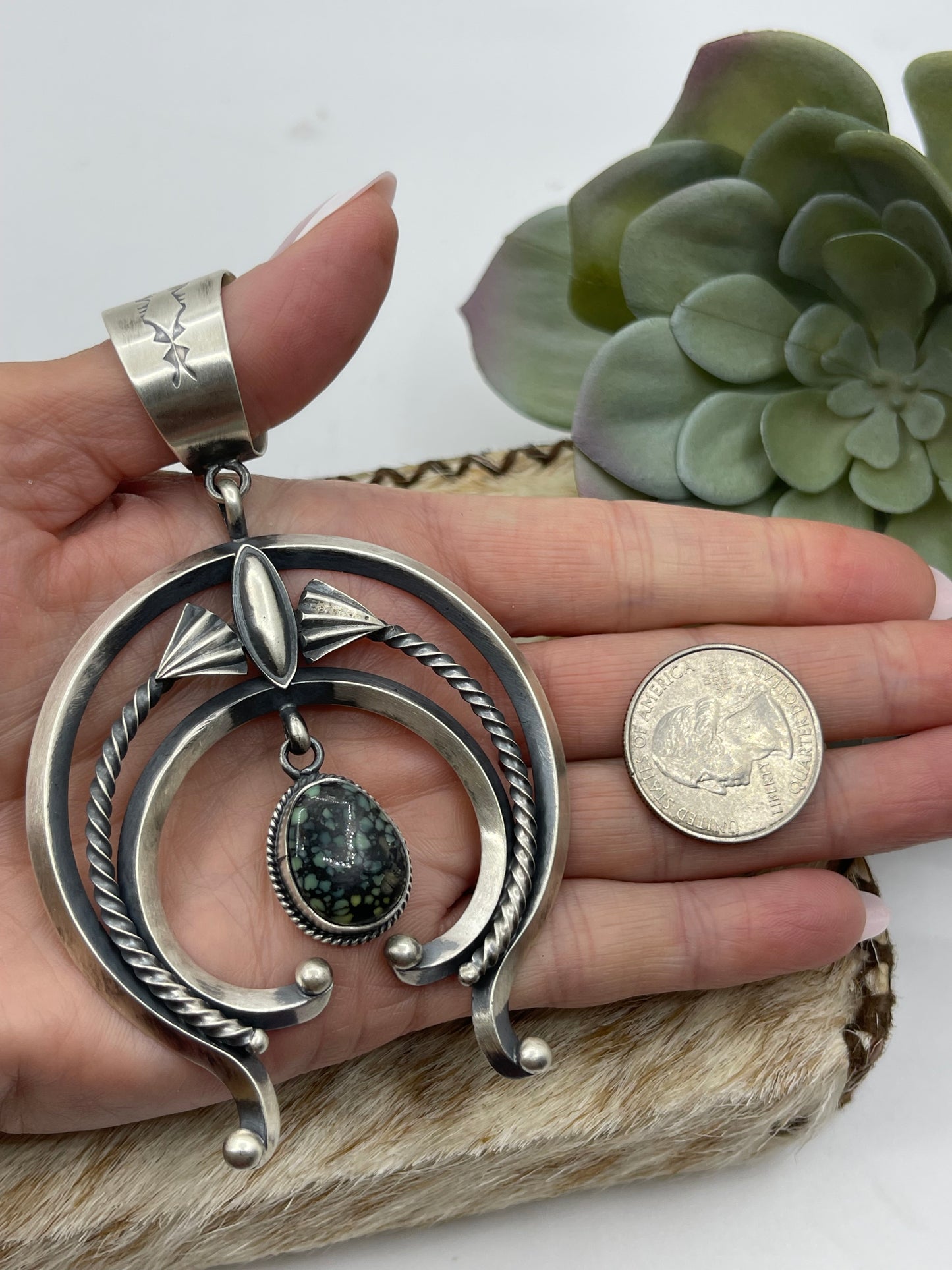 Newlander Turquoise Naja Pendant with a 20mm Bale
