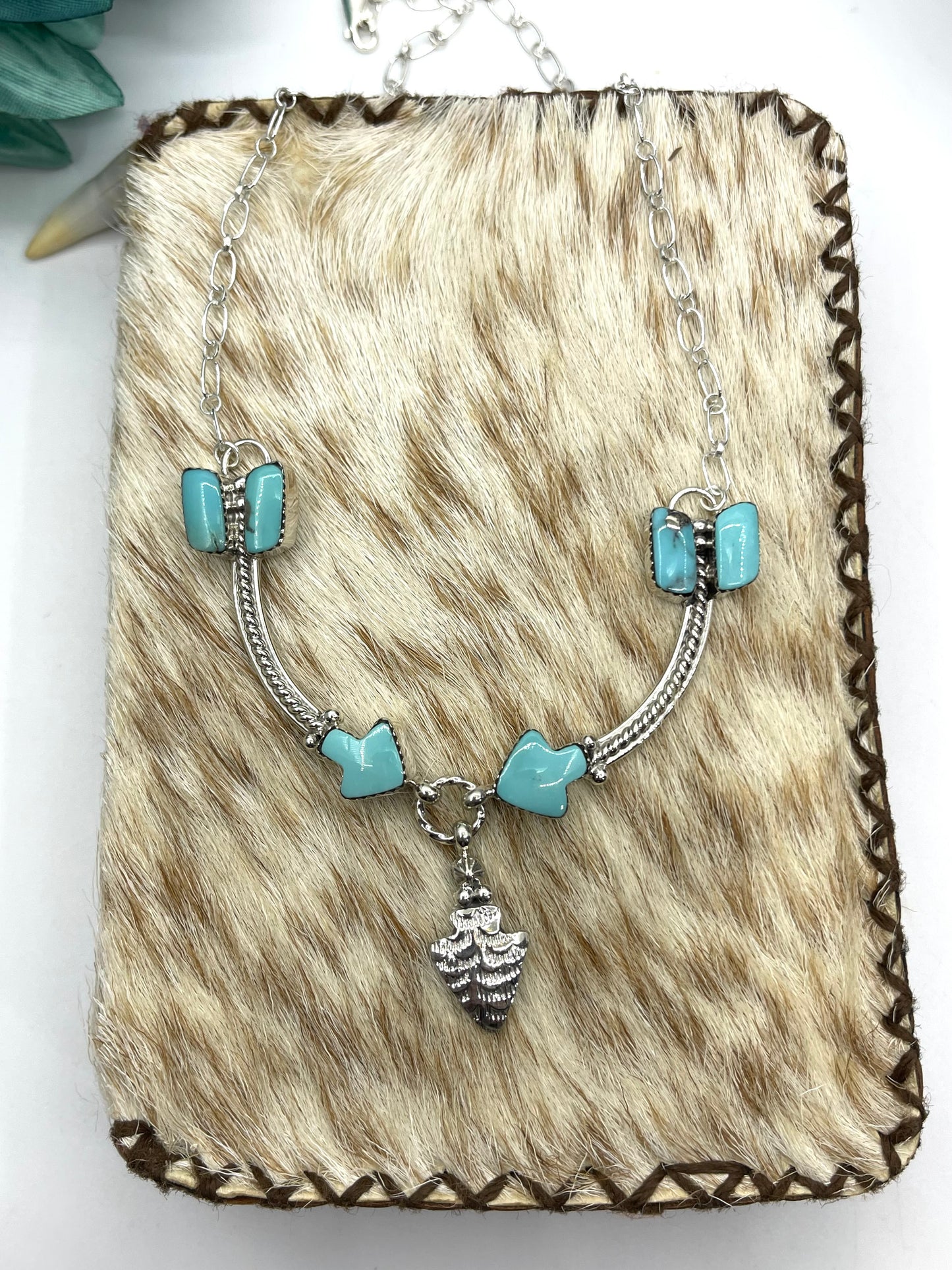 20" Double Arrow With Arrowhead Charm By Phyllis A. Smith, Navajo