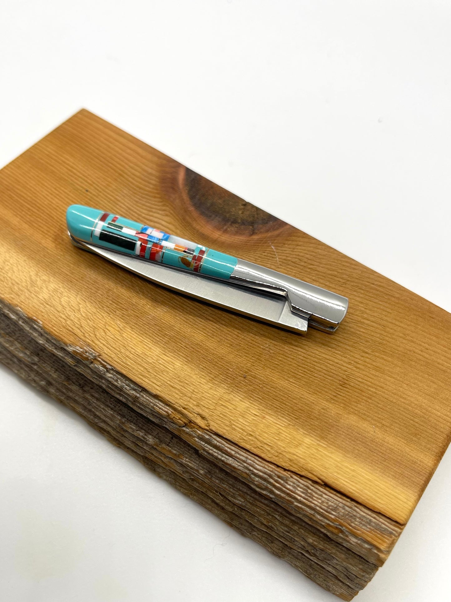 Small Inlaid Multi Stone Knife