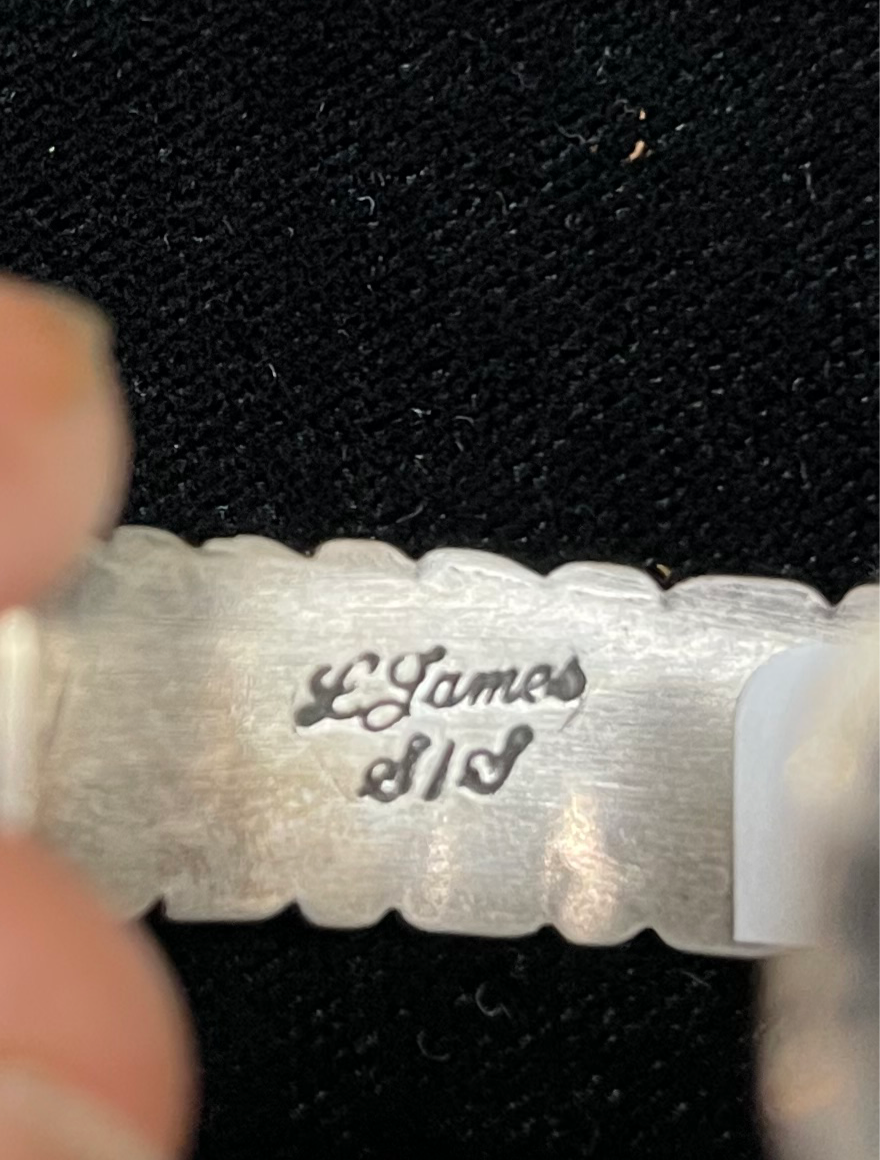 6 1/4"-7 1/4" Sterling Silver Cuff by Leroy James, Navajo