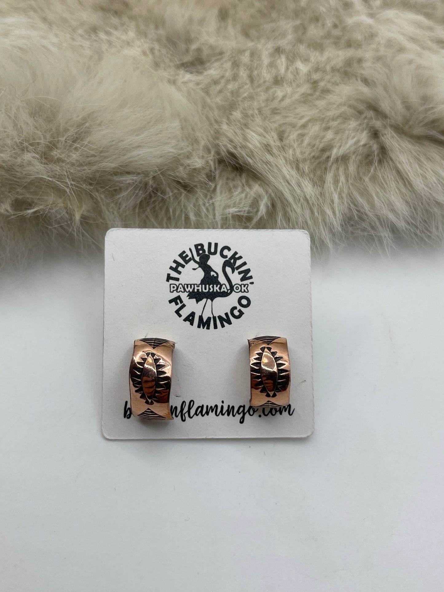 Tiny Copper Hoops by Felicia Etsitty, Navajo