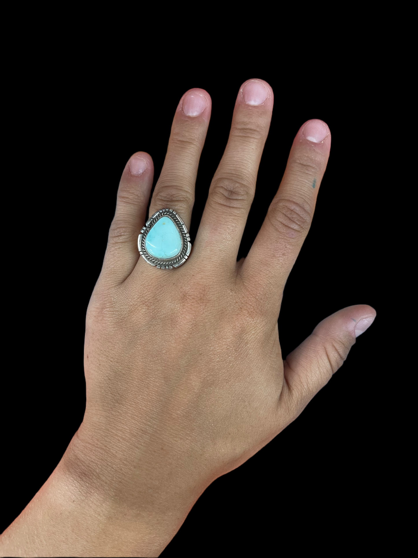 5.75 Royston Turquoise Ring by Dave Skeets, Navajo