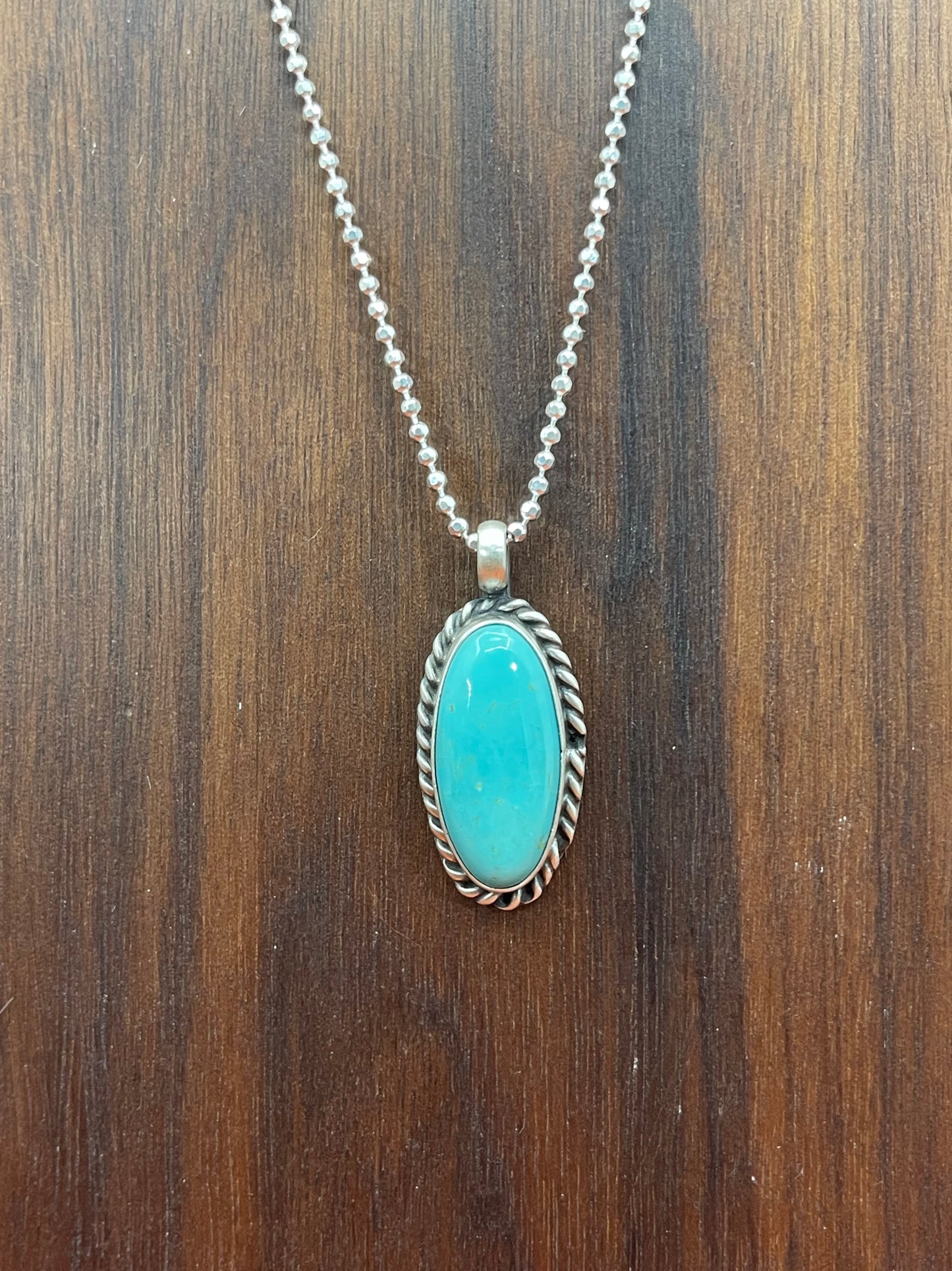 24" Kingman Turquoise Pendant Necklace