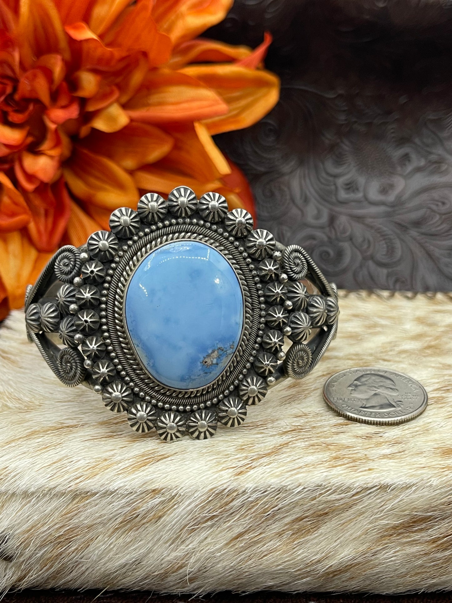 6.5" - 7.5" Golden Hills Turquoise Cuff