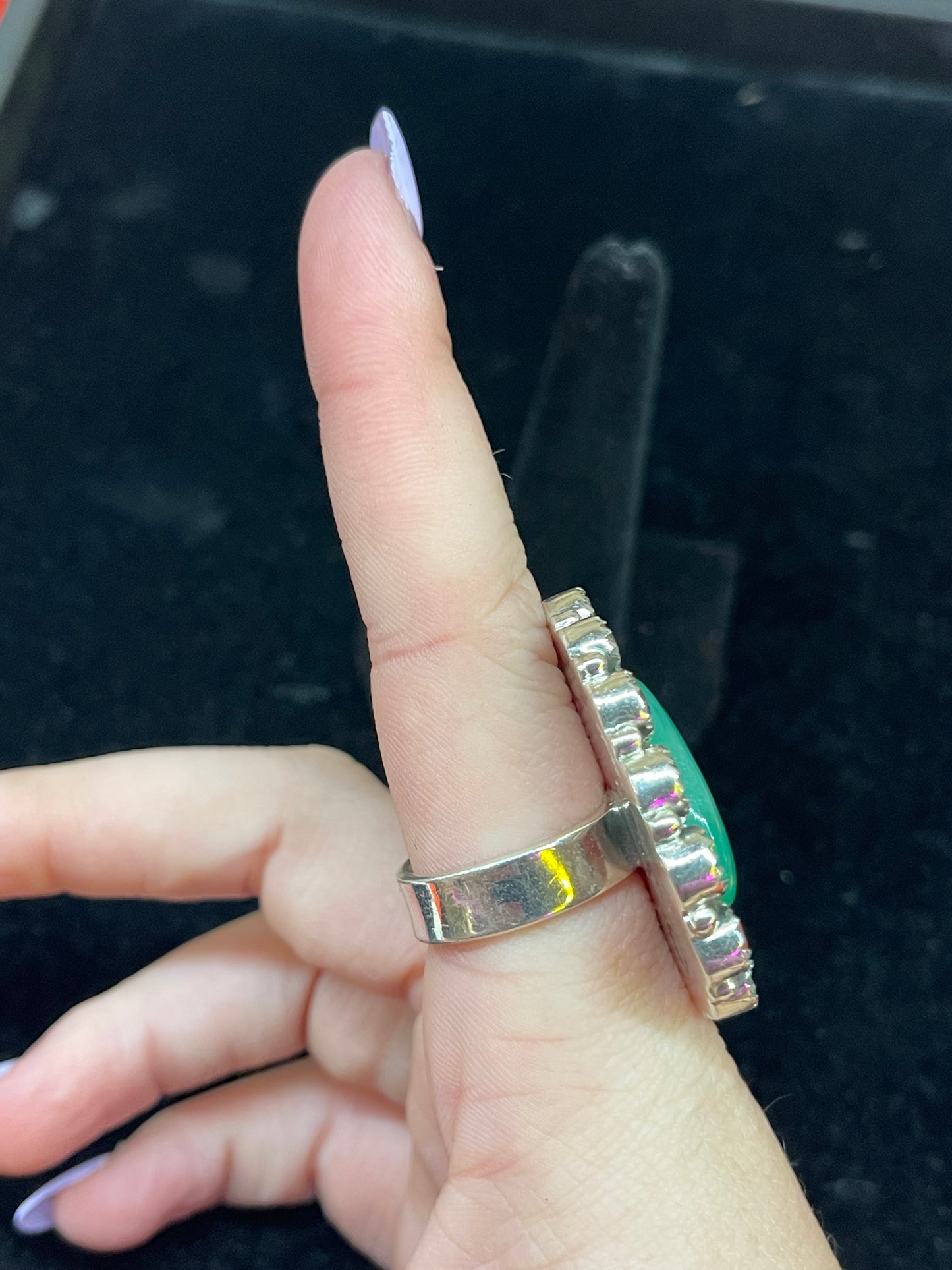 CZ and Jade Ring