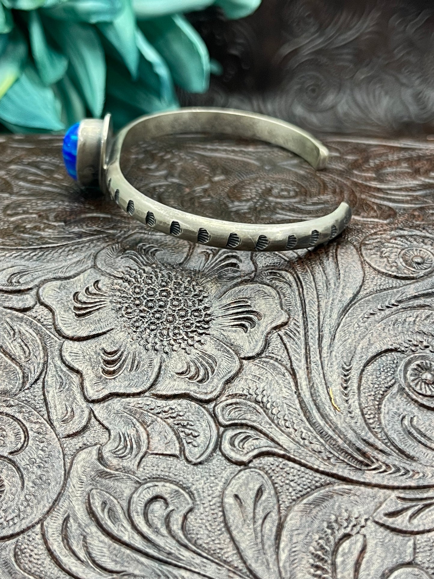 5.75" - 7.25" Opal Single Stone Cuff