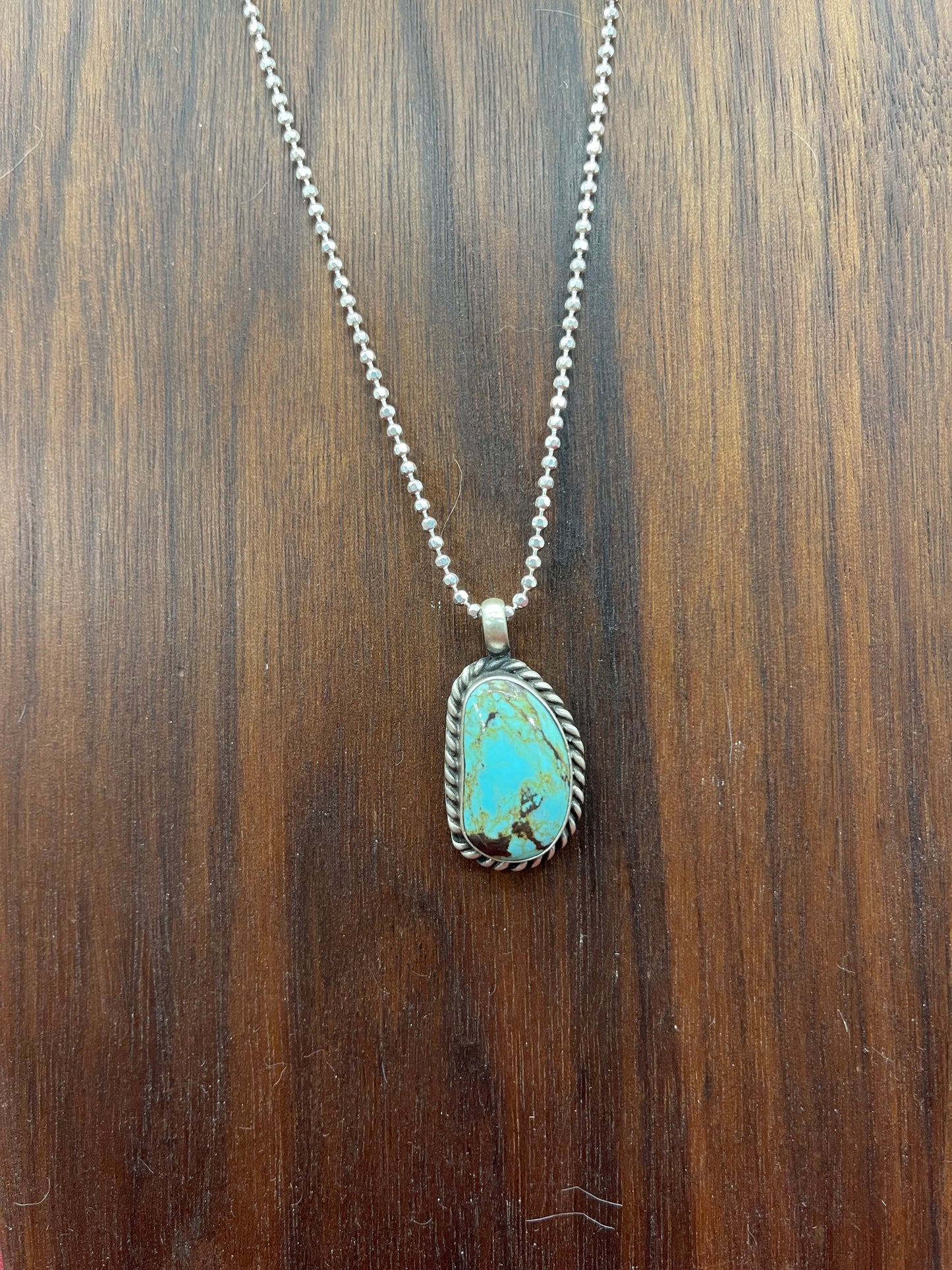 24" Kingman Turquoise Pendant Necklace