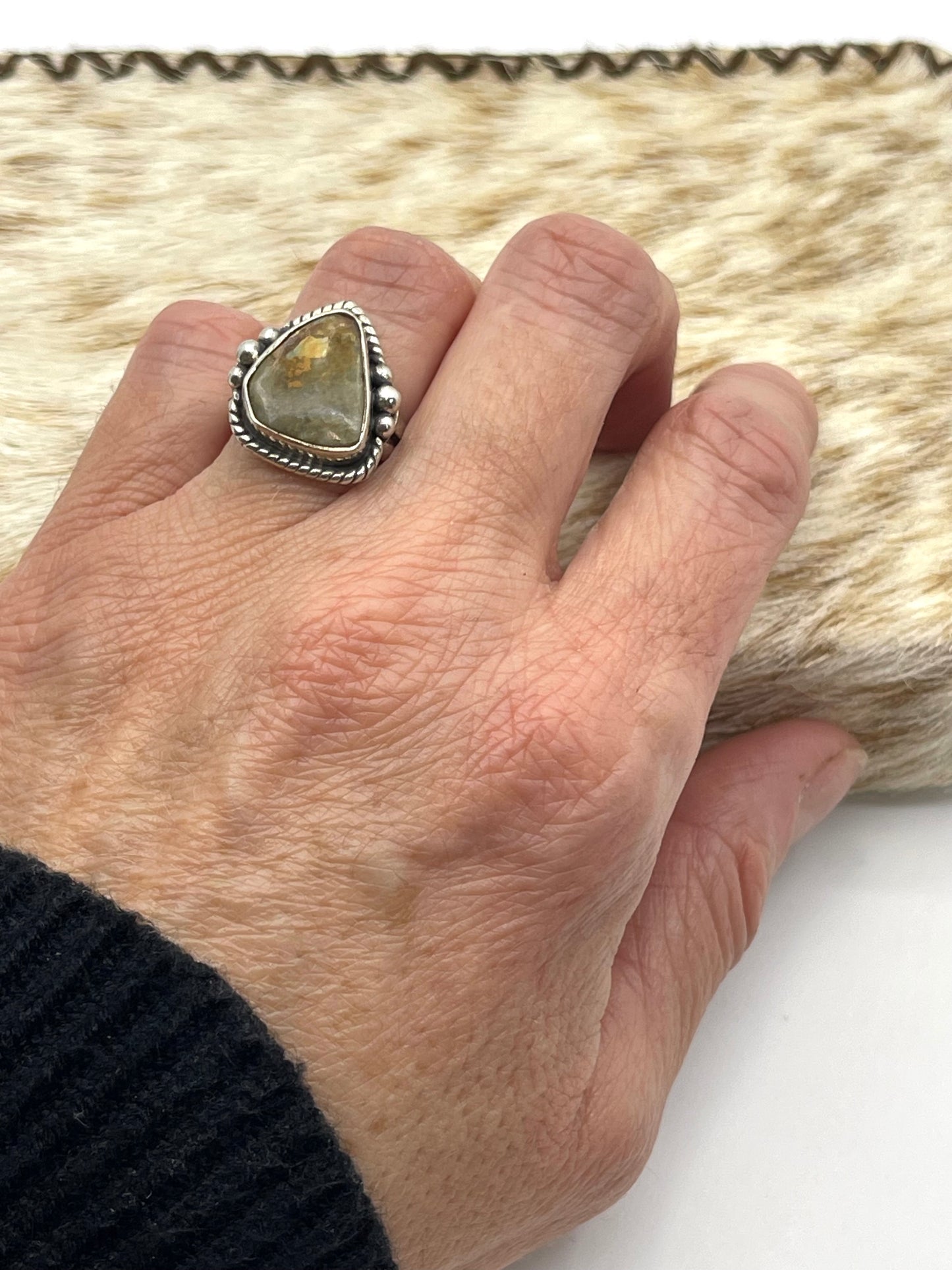 5.5 Triangular Shaped Turquoise Ring